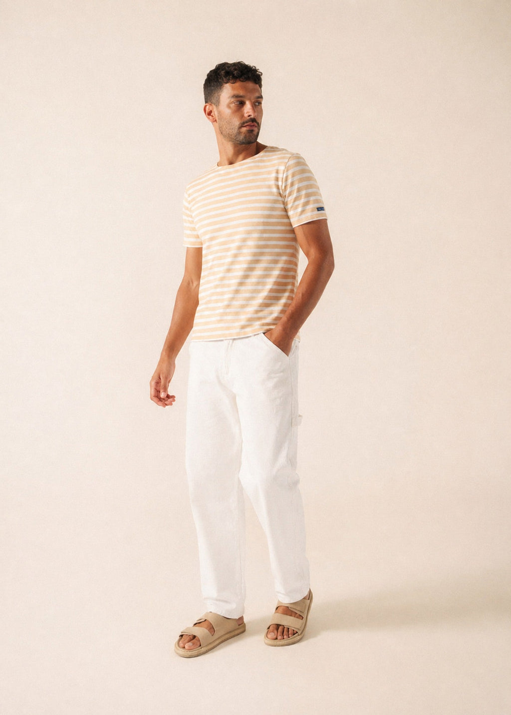 Saint James LEVANT MODERN Breton Shirt (SAIL CANVAS / WHITE)