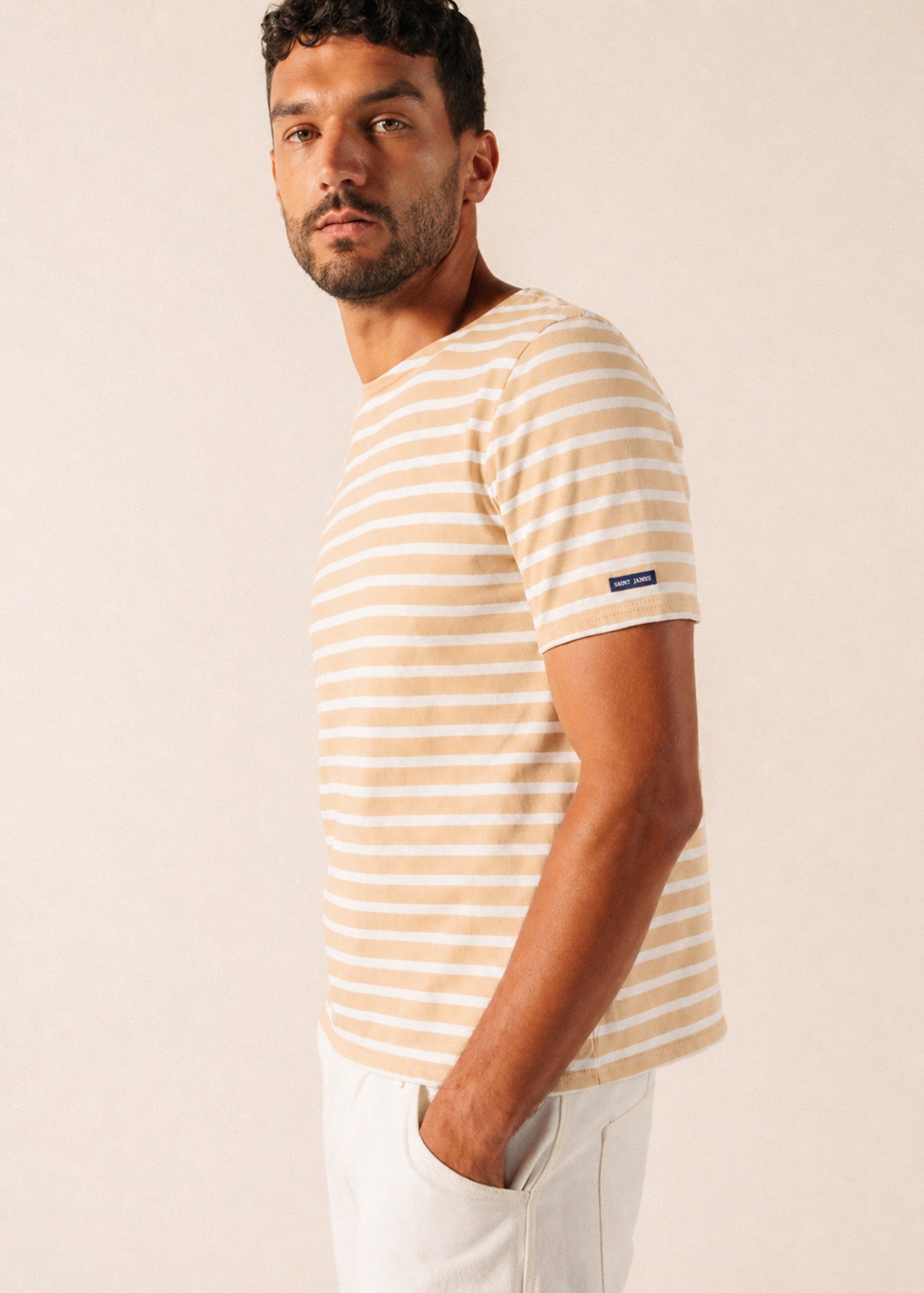 Saint James LEVANT MODERN Breton Shirt (SAIL CANVAS / WHITE)