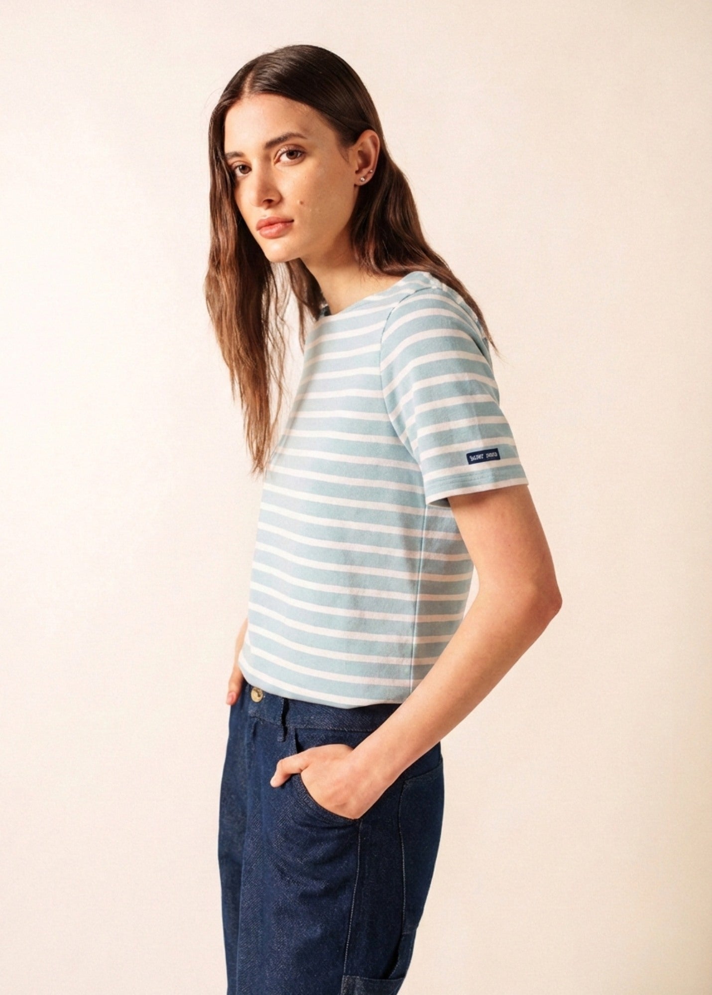 Saint James LEVANT MODERN Breton Shirt (SKYLIGHT BLUE / WHITE)