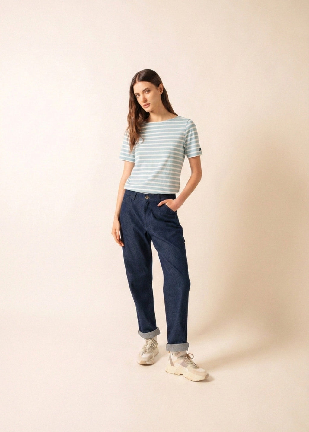 Saint James LEVANT MODERN Breton Shirt (SKYLIGHT BLUE / WHITE)