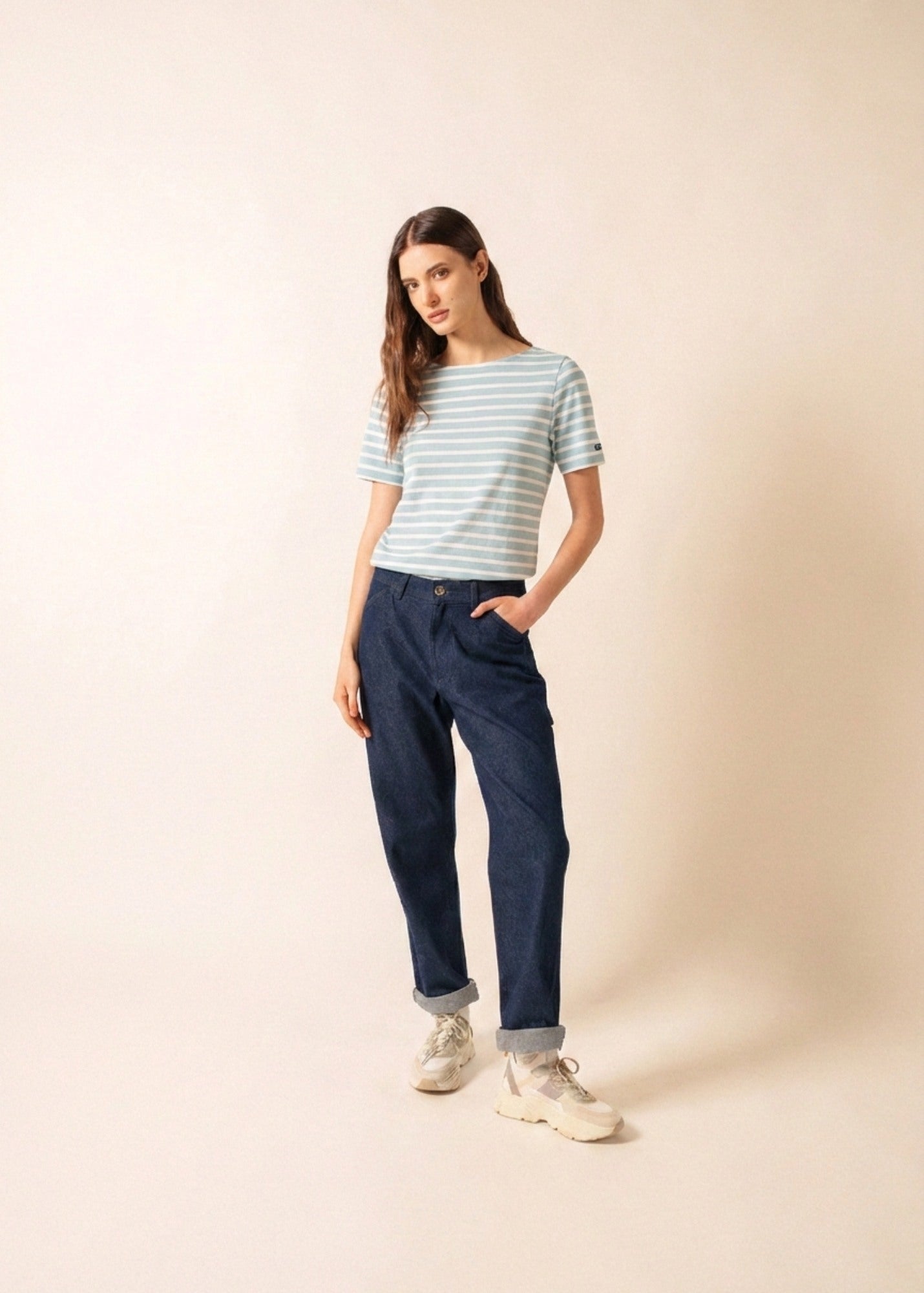 Saint James LEVANT MODERN Breton Shirt (SKYLIGHT BLUE / WHITE)