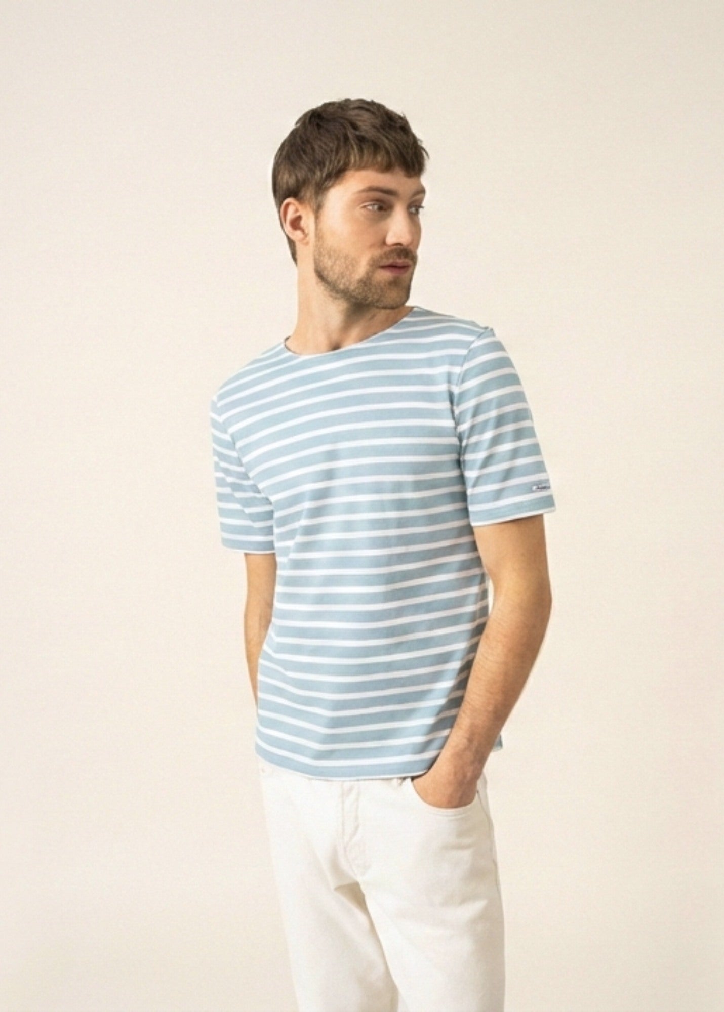 Saint James LEVANT MODERN Breton Shirt (SKYLIGHT BLUE / WHITE)