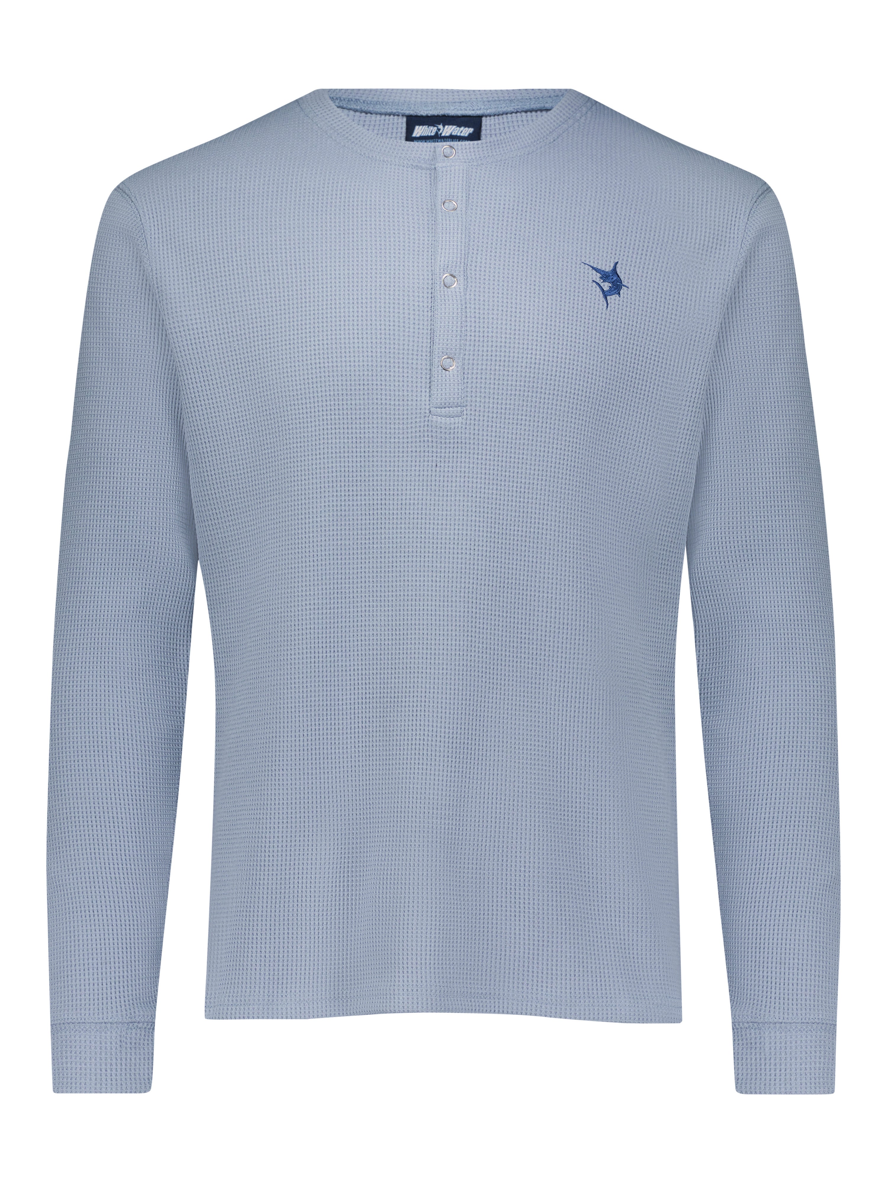 White Water Mystic Henley, Steel Blue