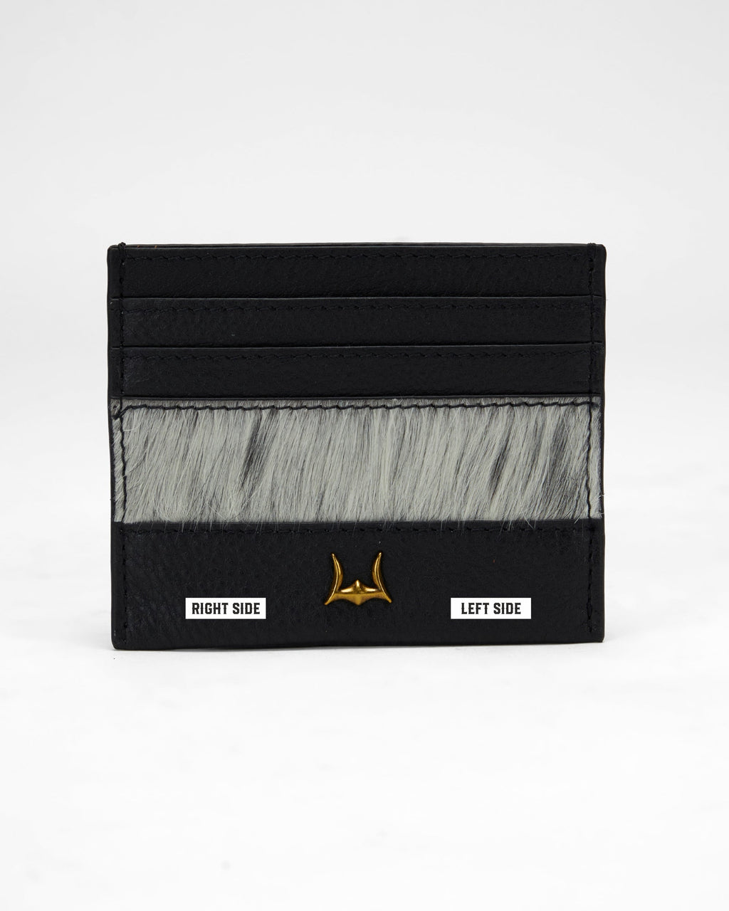 Loyal West SHELL CARD HOLDER IN BLACK & WHITE COWHIDE