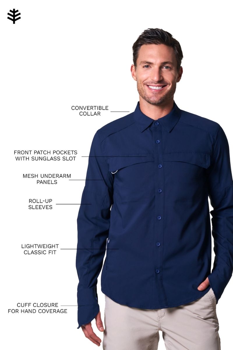 Nassau | Men's Long Sleeve Fishing Shirt | Navy