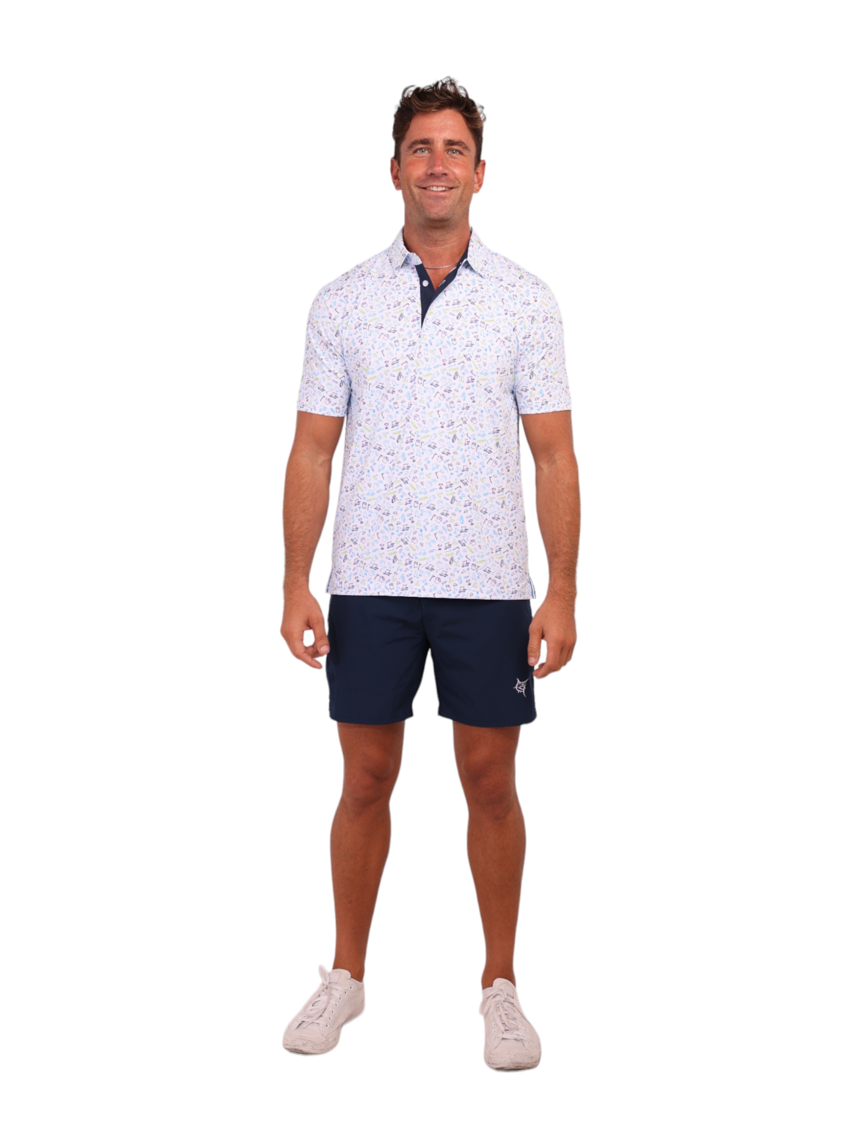 White Water Links Print Polo
