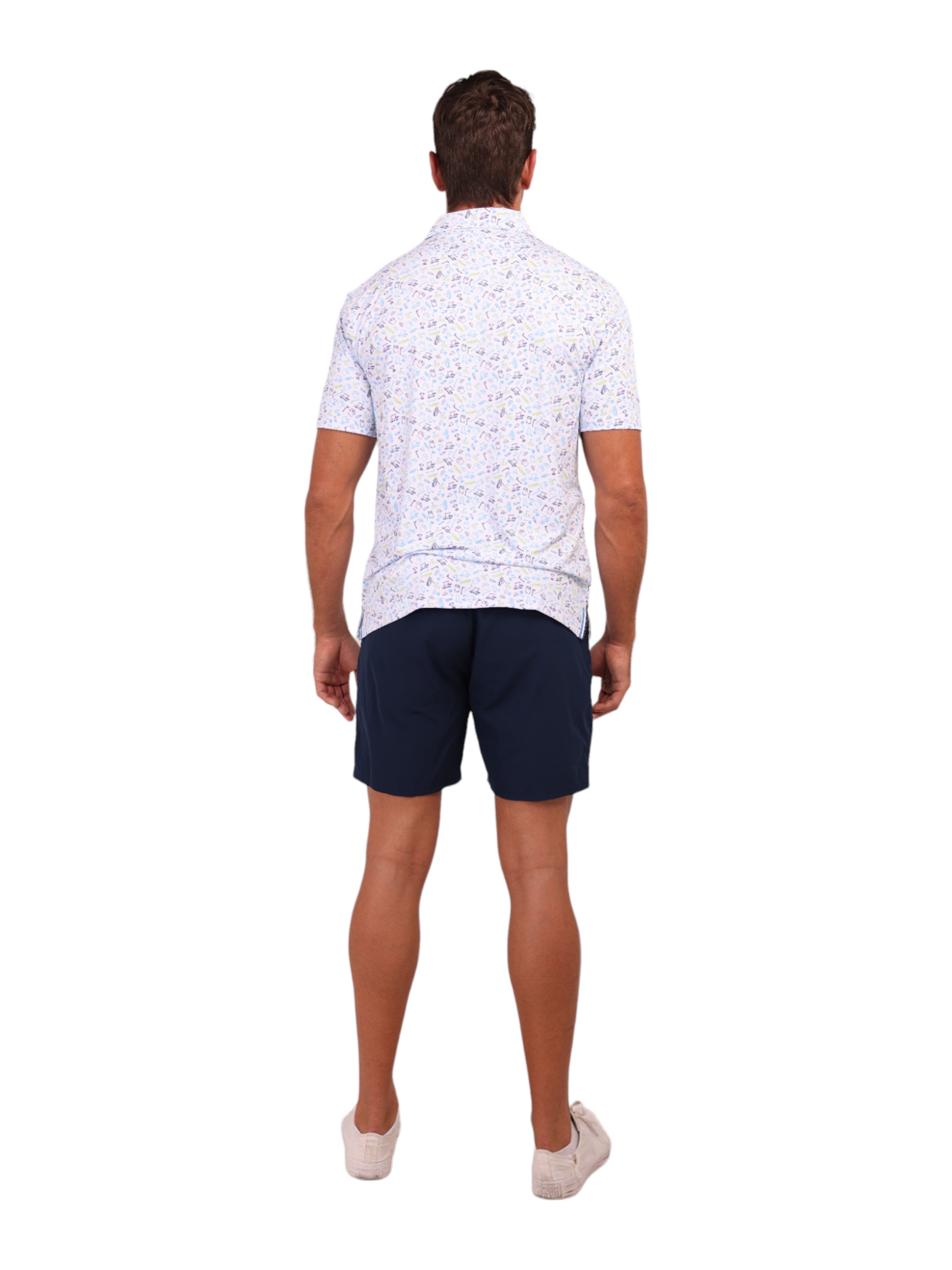 White Water Links Print Polo