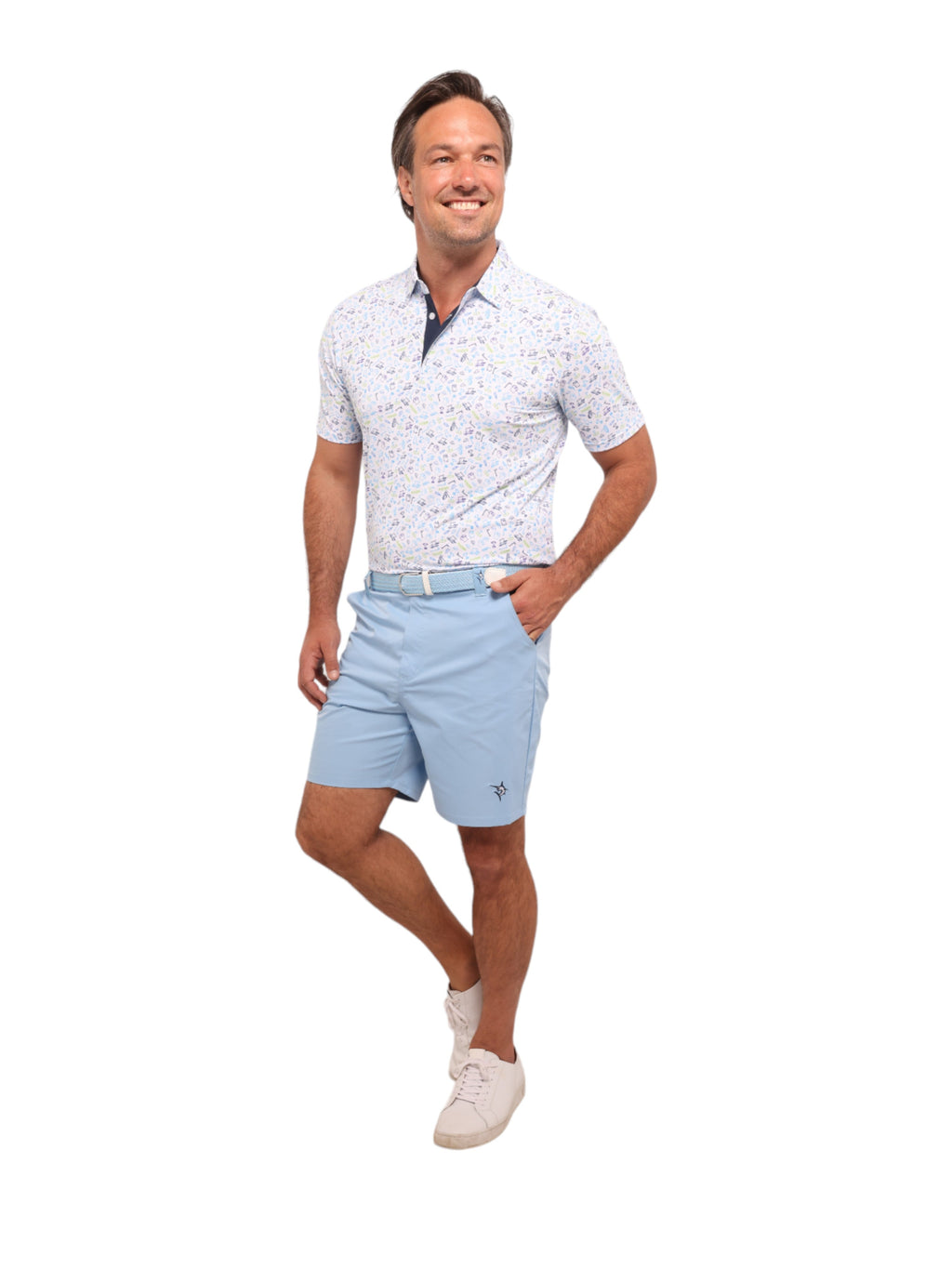 White Water Links Print Polo