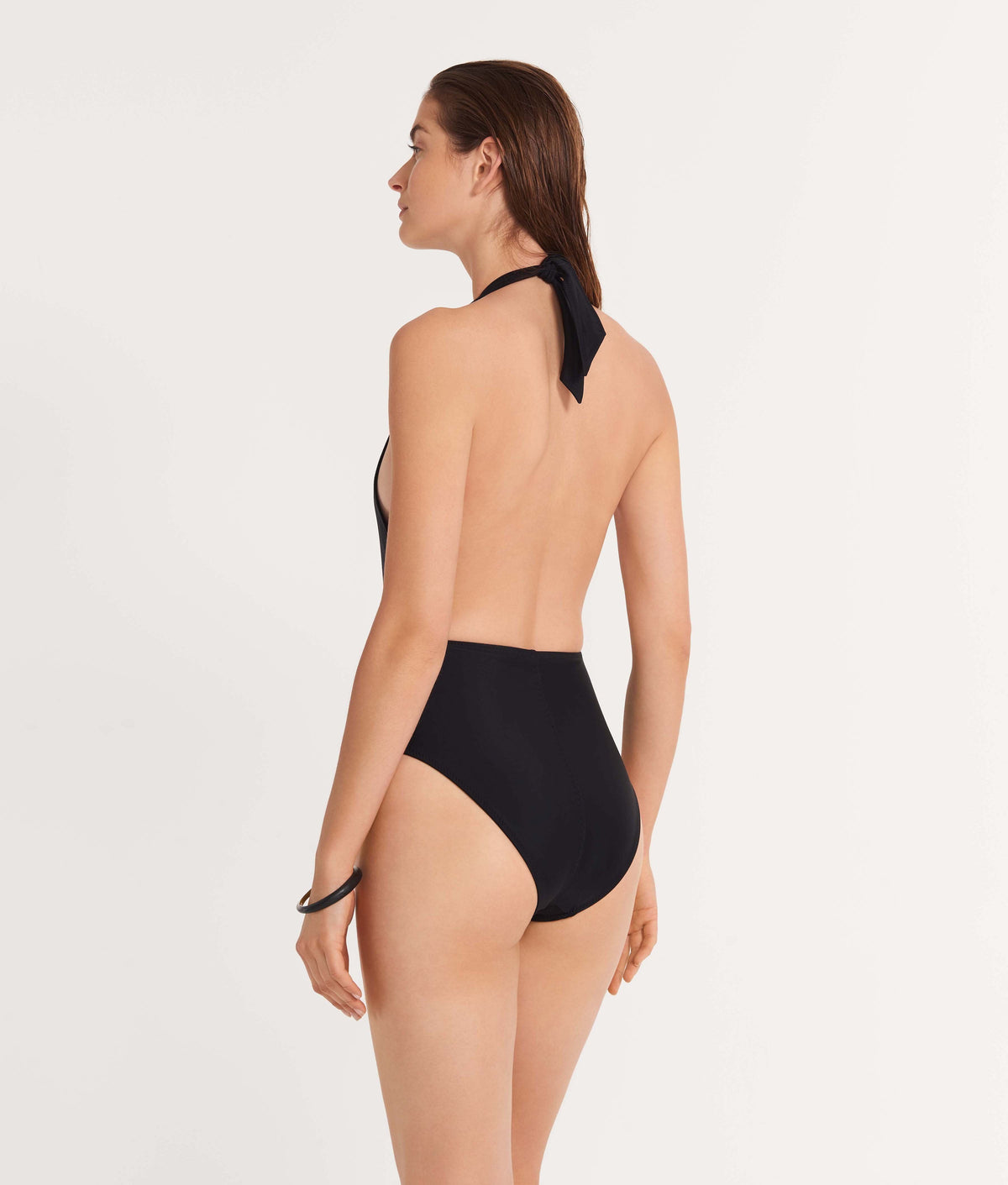 The Ansea Tie Front One Piece - Black