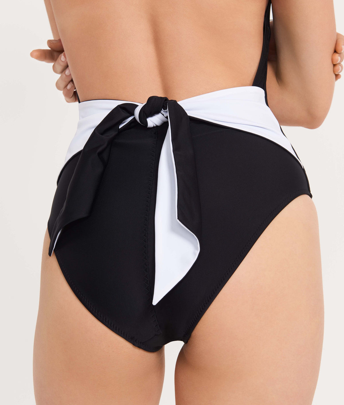 The Ansea Tie Front One Piece - Black