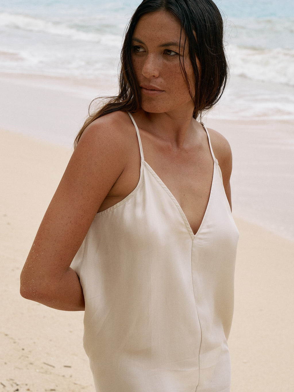 The Handloom Lucid Flow Maxi Dress Sand