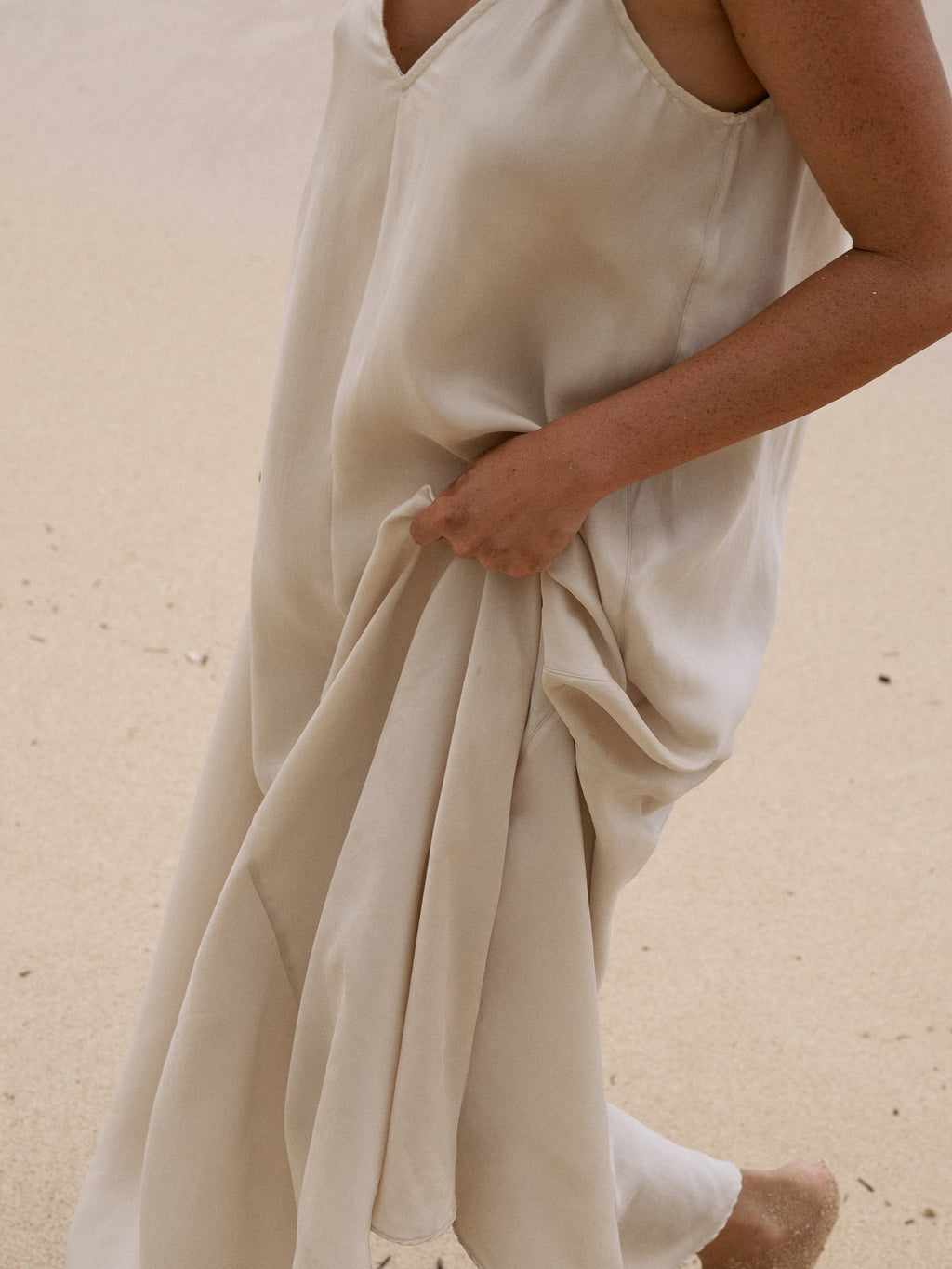 The Handloom Lucid Flow Maxi Dress Sand