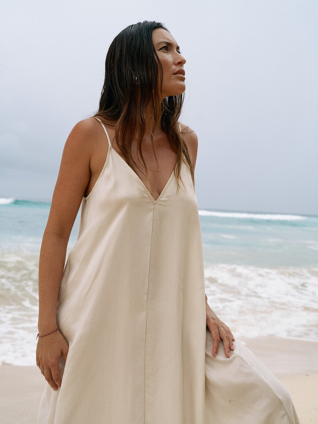 The Handloom Lucid Flow Maxi Dress Sand