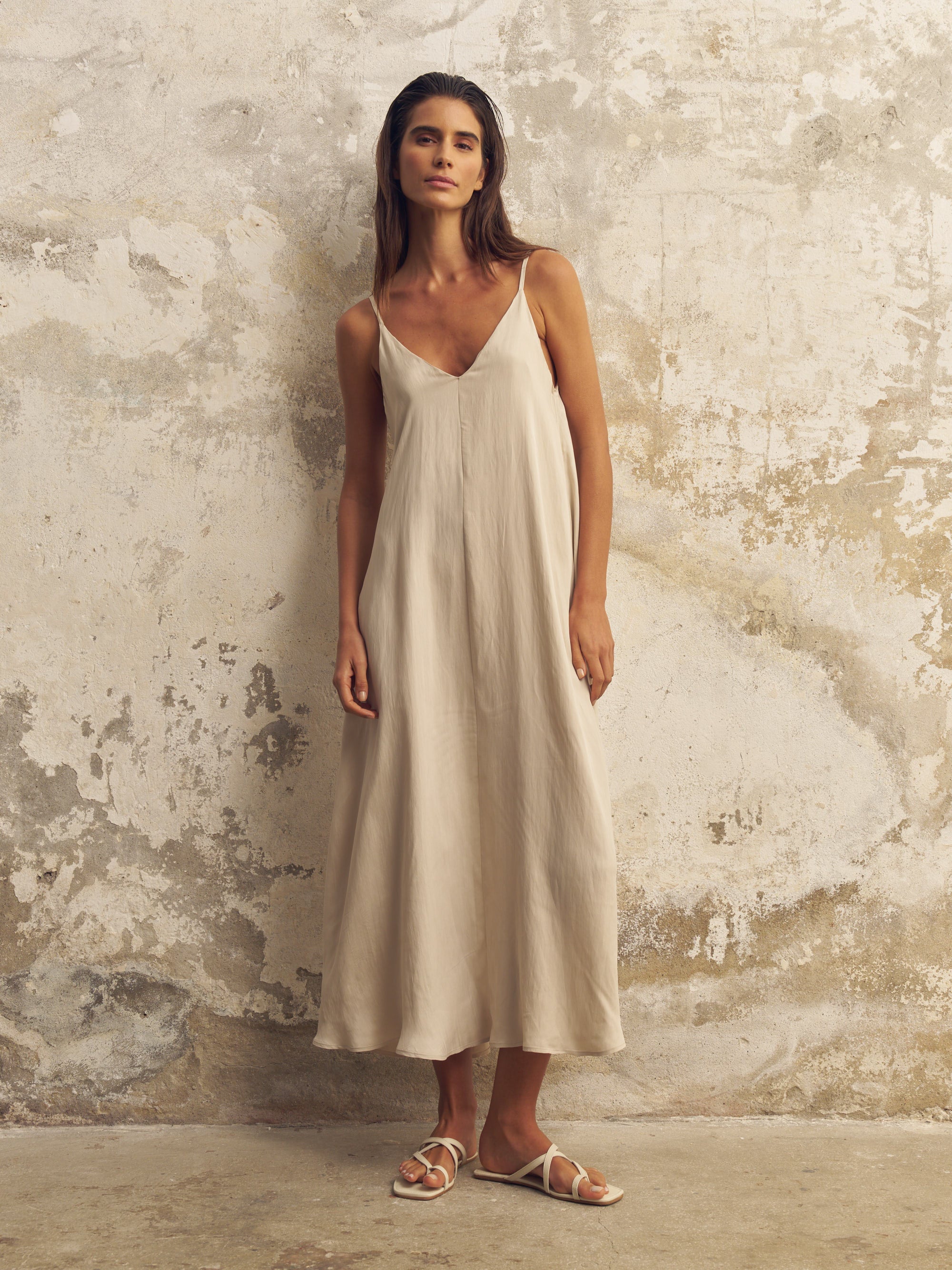 The Handloom Lucid Flow Maxi Dress Sand
