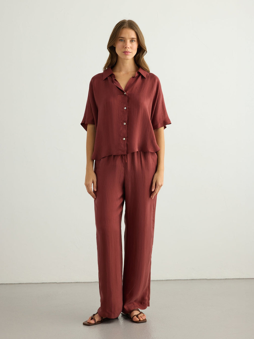 Lucid Flow Shirt - Burgundy