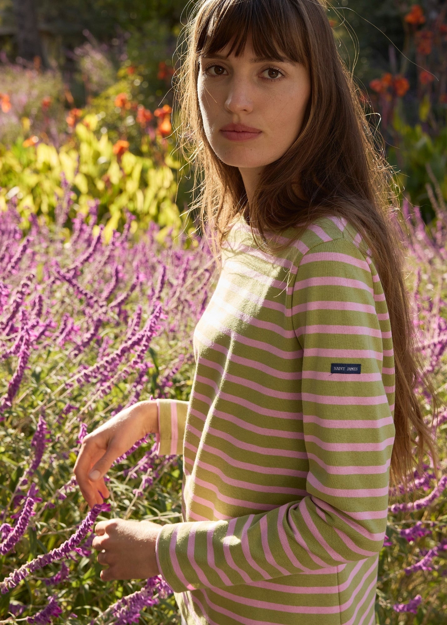Meridame II Breton Shirt (SAGE OLIVE / TEA ROSE PINK)