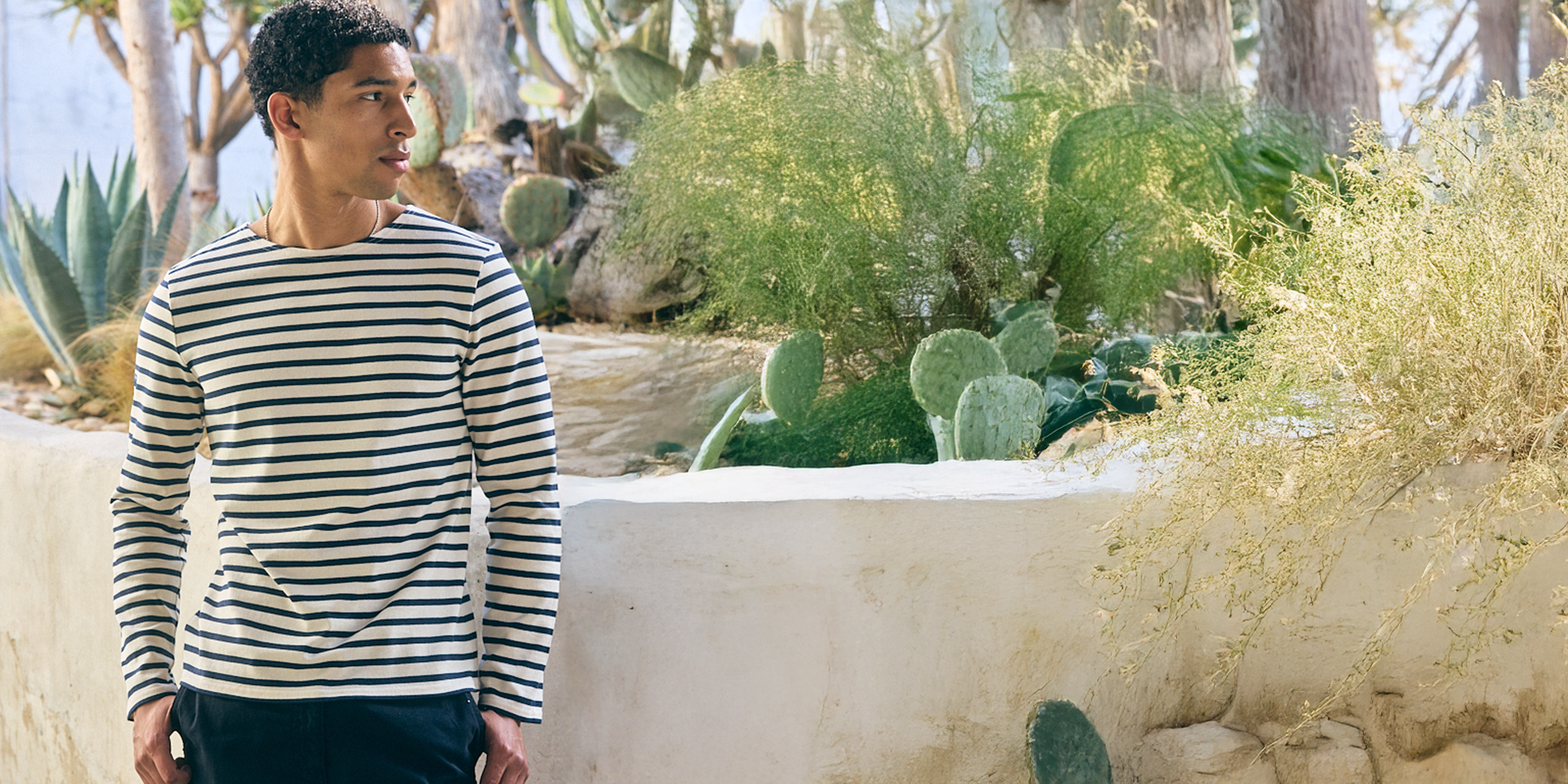 Saint James MERIDIEN MODERNE - Original Breton Shirt | Heavyweight Cotton | Men Fit (ECRU / NAVY)