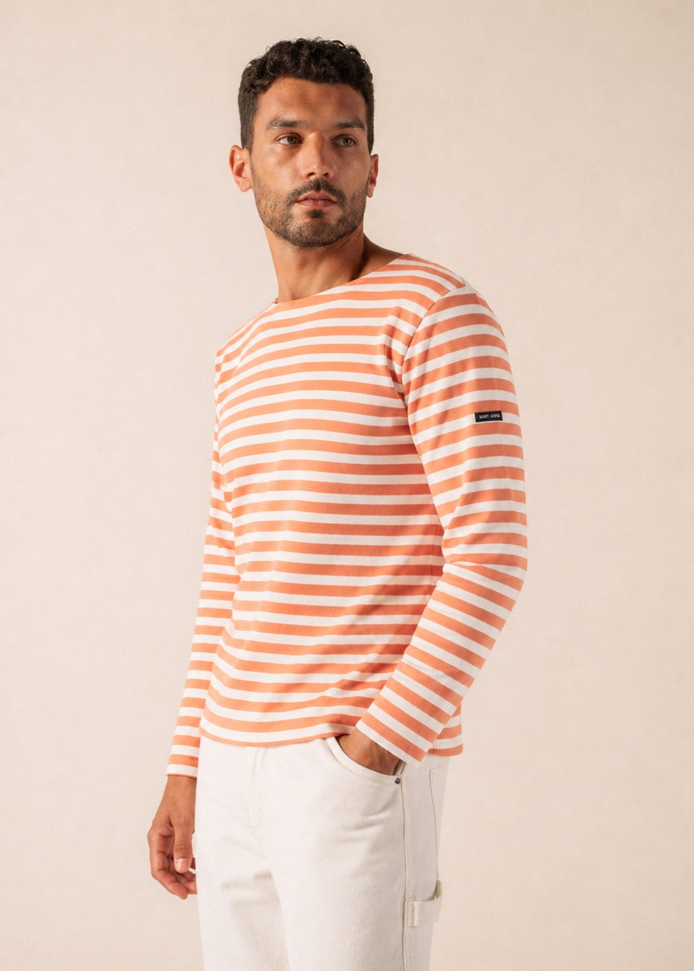 Saint James MERIDIEN MODERNE Breton Shirt (CLAY / WHITE)