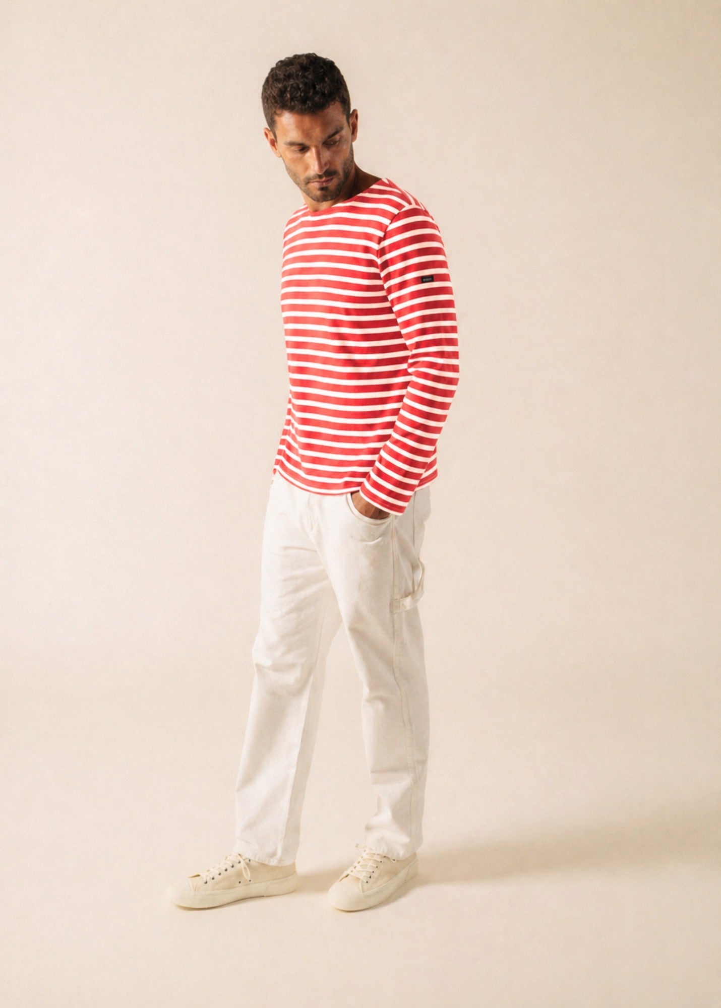 Saint James MERIDIEN MODERNE Breton Shirt (POPPY RED / WHITE)