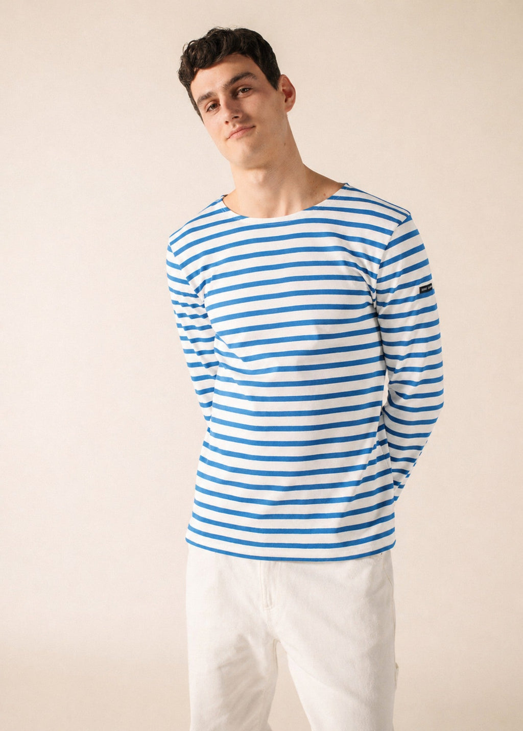Saint James MERIDIEN MODERNE Breton Shirt (WHITE / CAPRI BLUE)