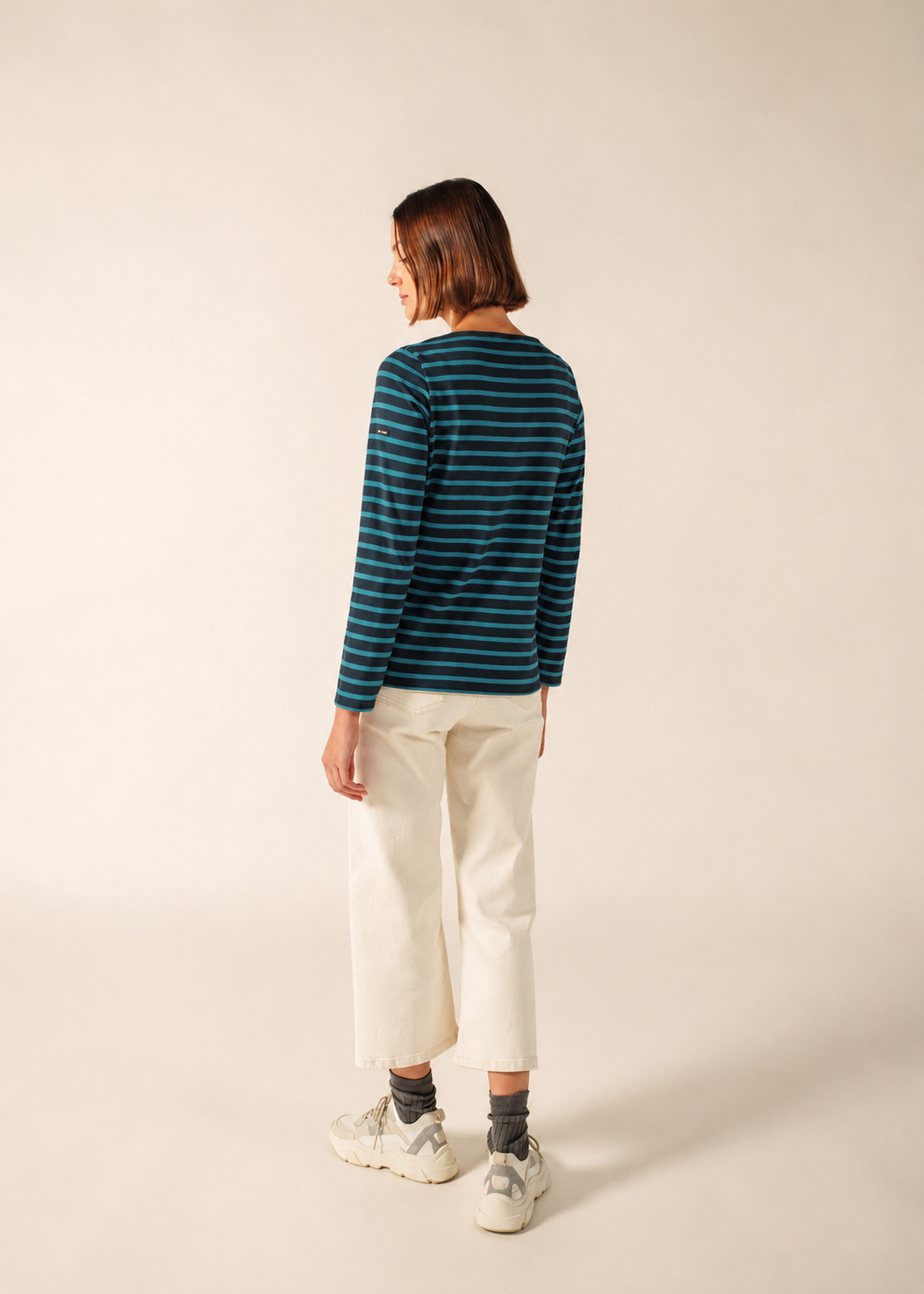 Saint James Minquidame Breton Shirt, Coastal Blue / Navy