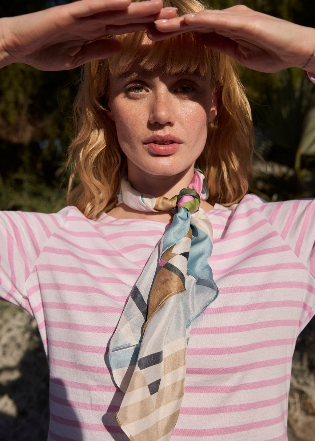 Minquidame Breton Shirt (WHITE / TEA ROSE PINK)