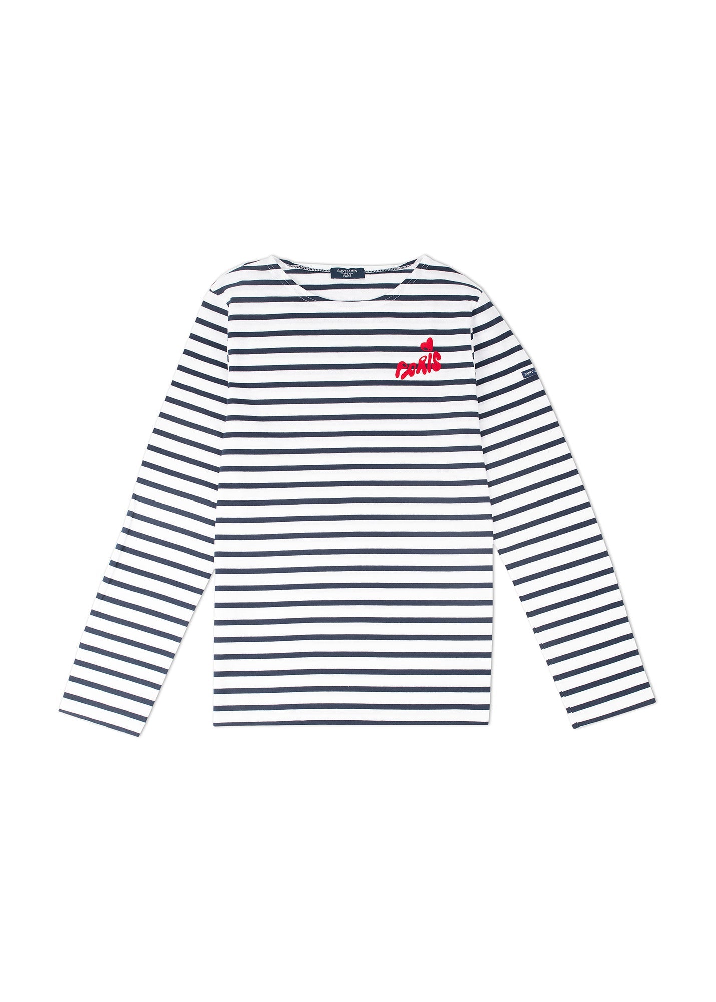 Saint James MINQUIERS PARIS - Authentic Breton Stripe Shirt| Soft Cotton | Men Fit (WHITE / NAVY)
