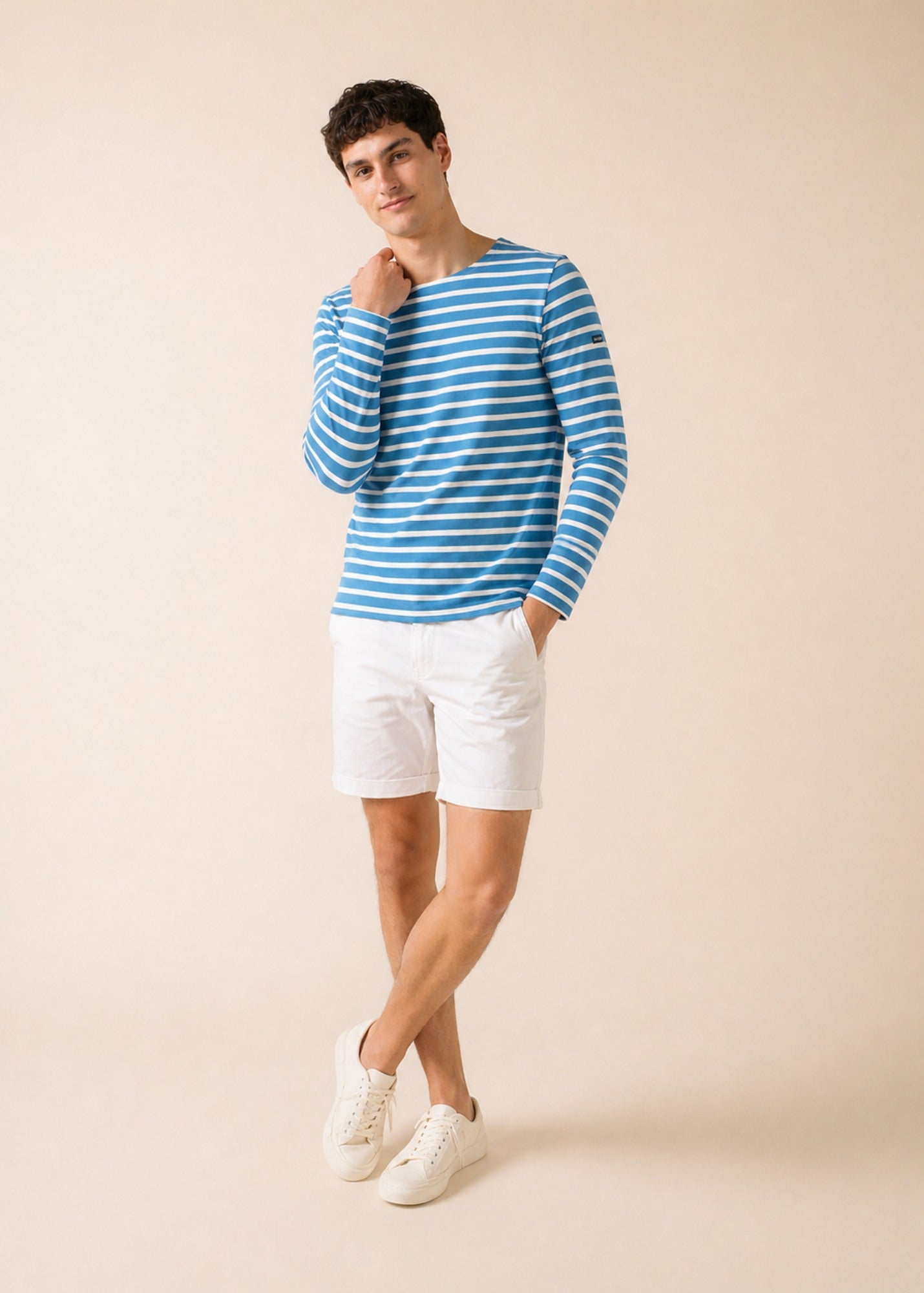 Saint James MINQUIERS MODERN Breton Shirt (CAPRI BLUE / WHITE)