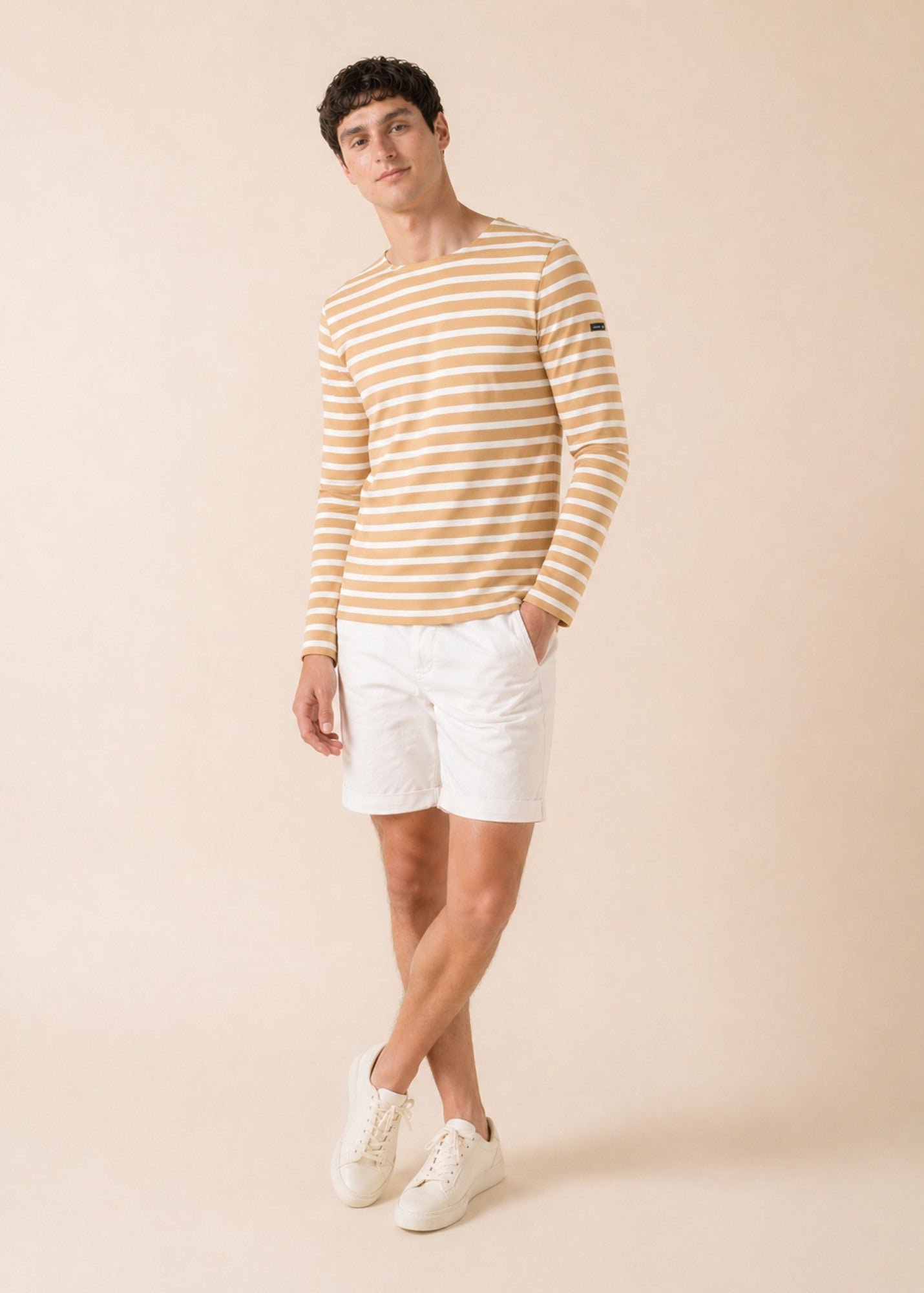 Saint James MINQUIERS MODERN Breton Shirt (SAIL CANVAS / WHITE)