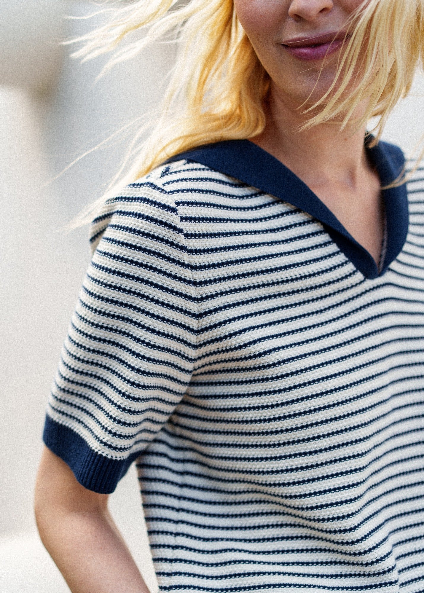 Miramas Fisherman-Inspired Sweater (IVORY / NAVY)