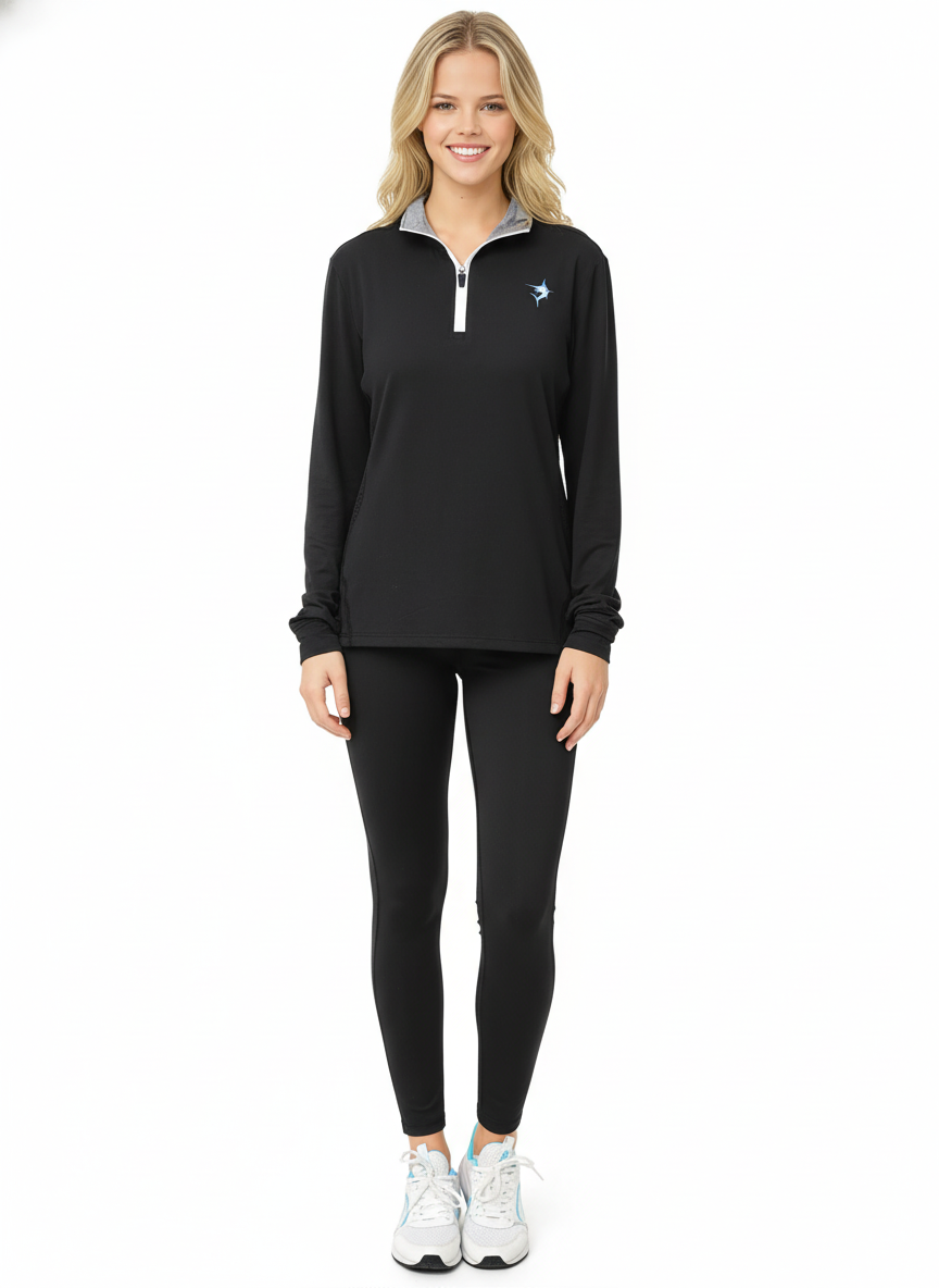 White Water Women'S Monterey Quarter Zip, Black