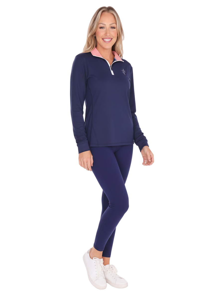White Water Women'S Monterey Quarter Zip, Navy Blue