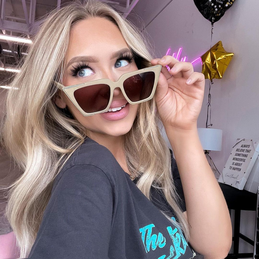 The CEO - Nude Frame Brown Lens Cateye Sunglasses