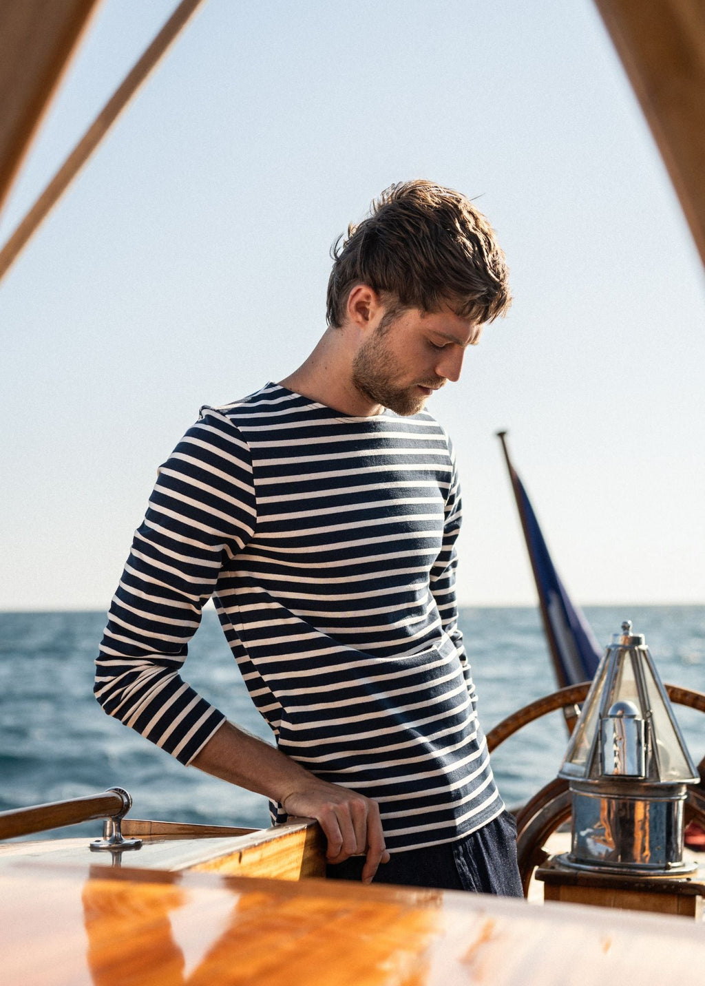 Saint James MERIDIEN MODERNE - Original Breton Shirt | Heavyweight Cotton | Men Fit (NAVY / ECRU)