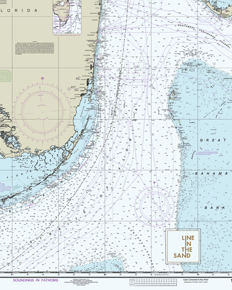 Line in the Sand Nautical Chart Solar Gaiter