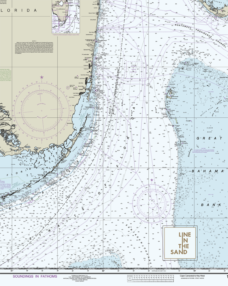 Line In The Sand Nautical Chart Solar Gaiter
