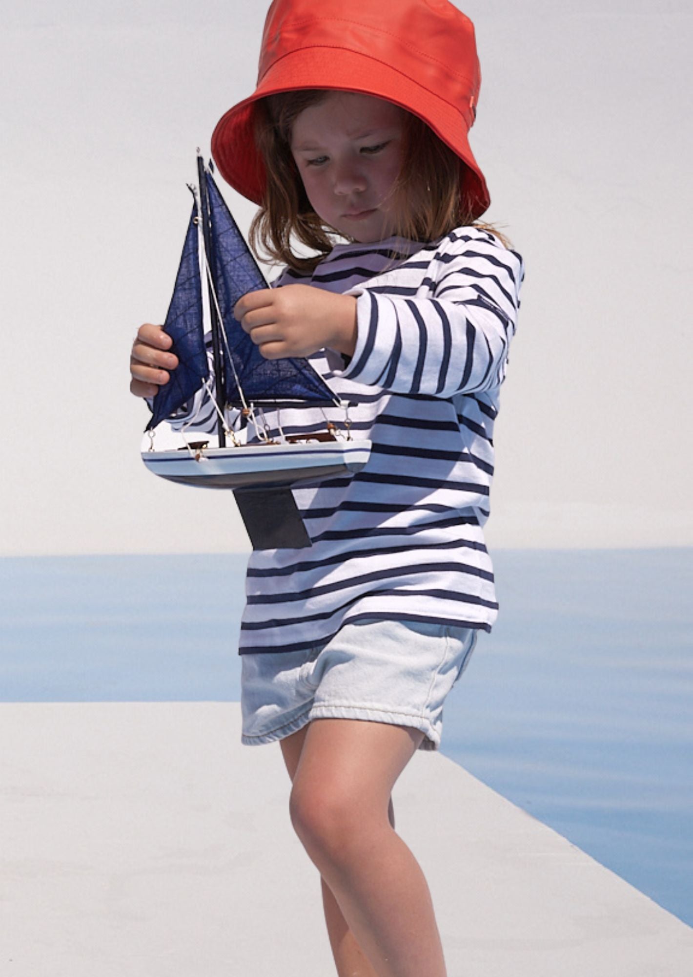 Saint James MINQUIERS KIDS - Authentic Breton Shirt for Kids in Soft Cotton (WHITE / NAVY)