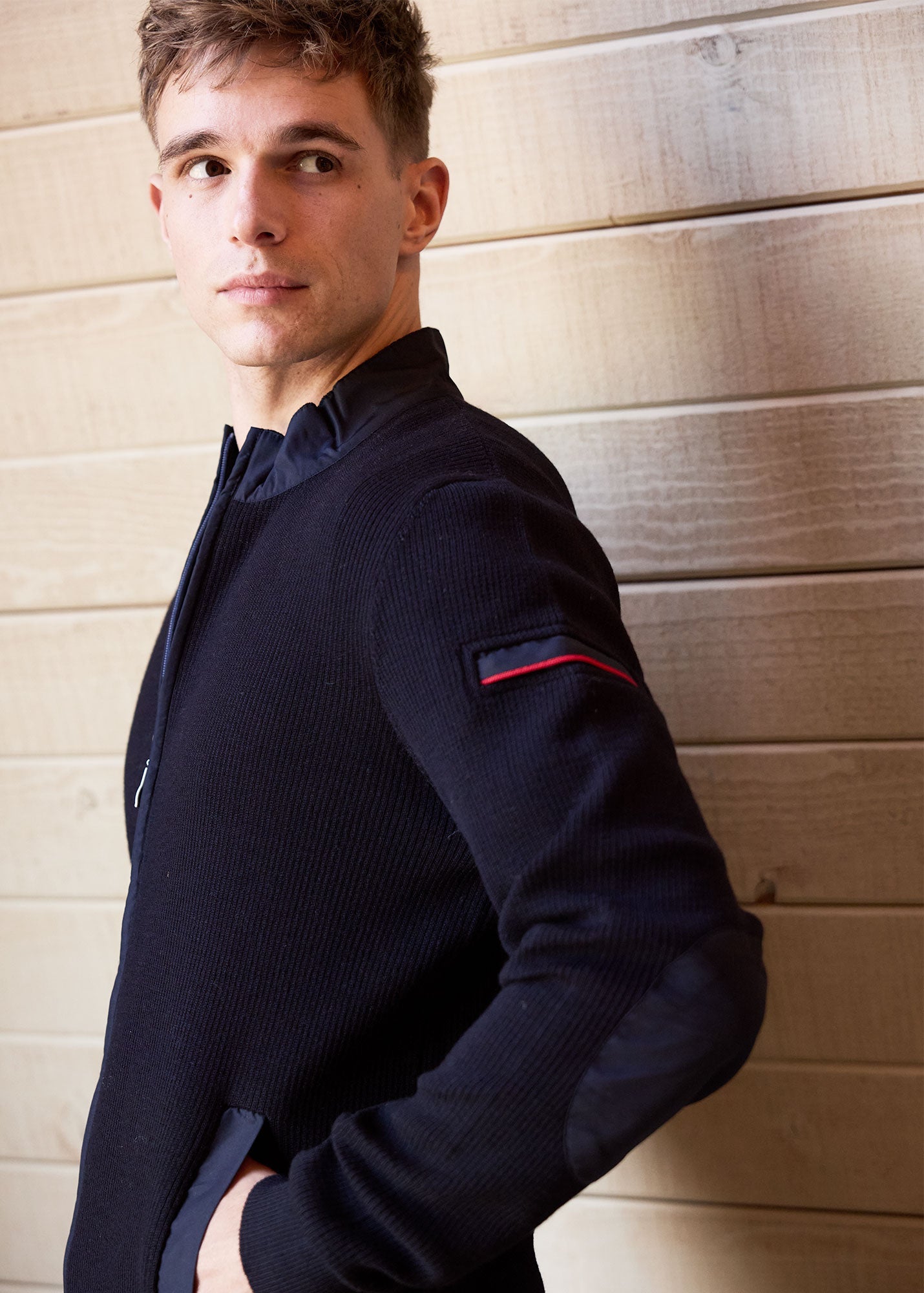 Saint James NAVIGATEUR - Comfortable Knit Cardigan with Zip (NAVY)