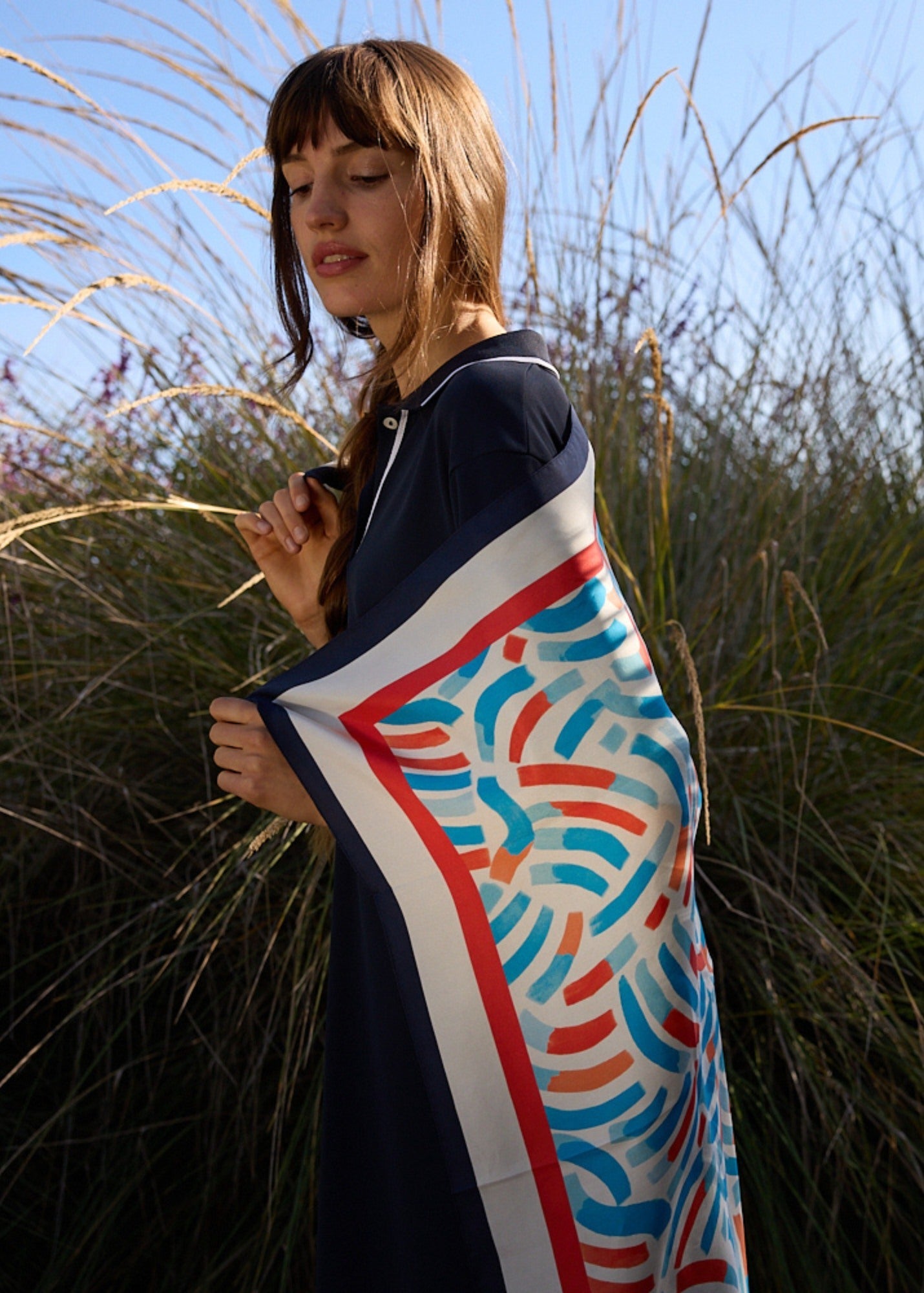 Saint James Play graphic print silk square scarf (PLAY)