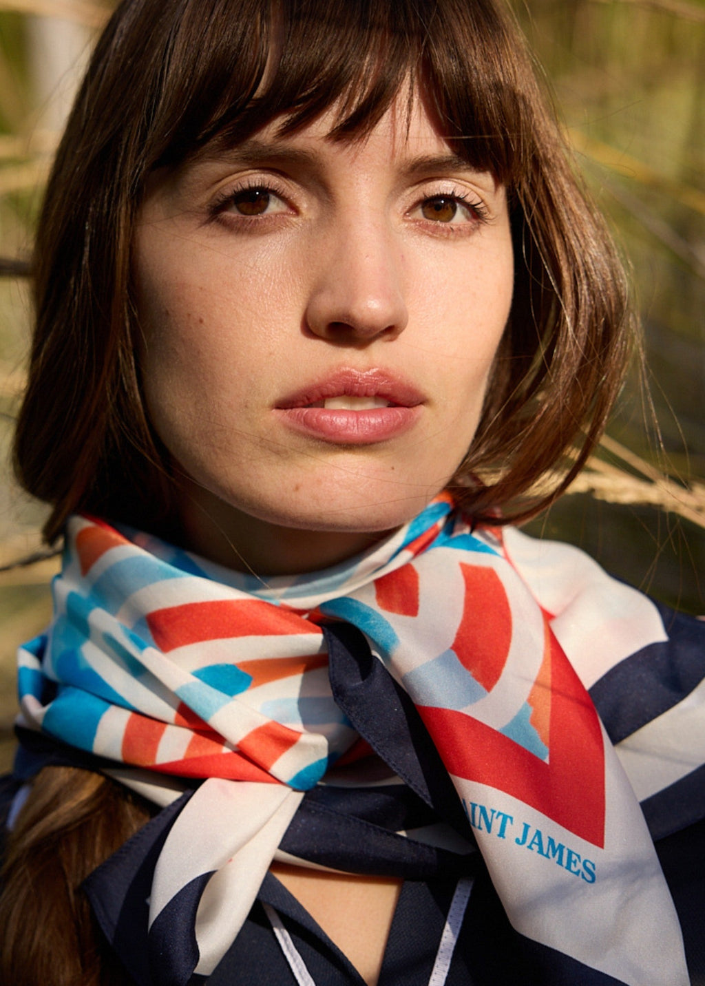Saint James Play graphic print silk square scarf (PLAY)