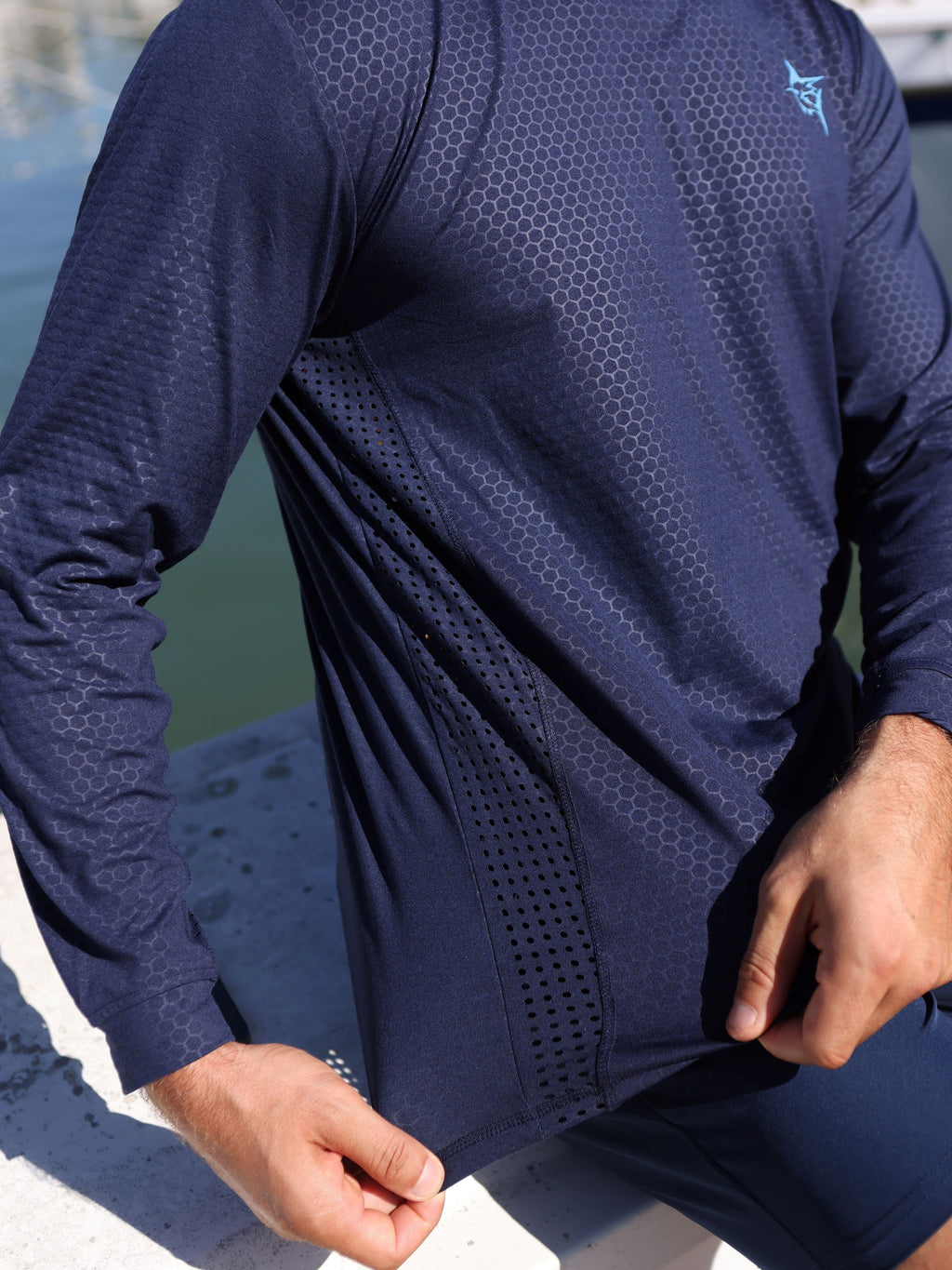 White Water Nautiflex Performance Tee, Slate Blue