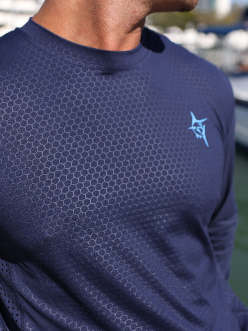 White Water Nautiflex Performance Tee, Slate Blue