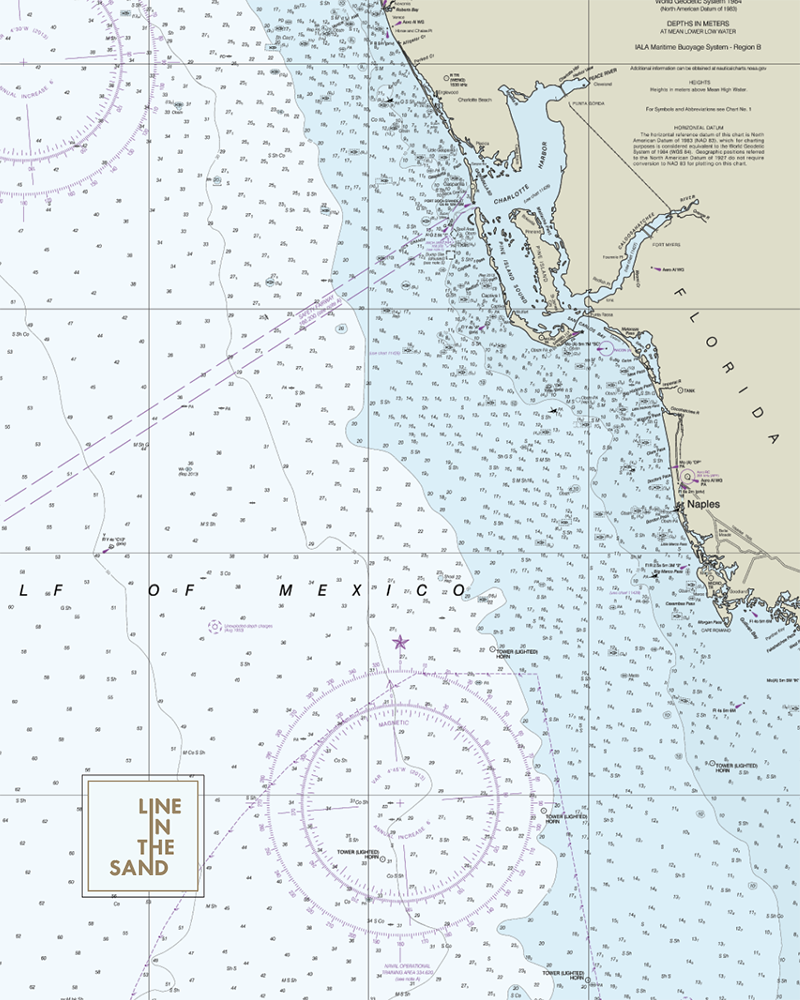 Line In The Sand Nautical Chart Solar Gaiter