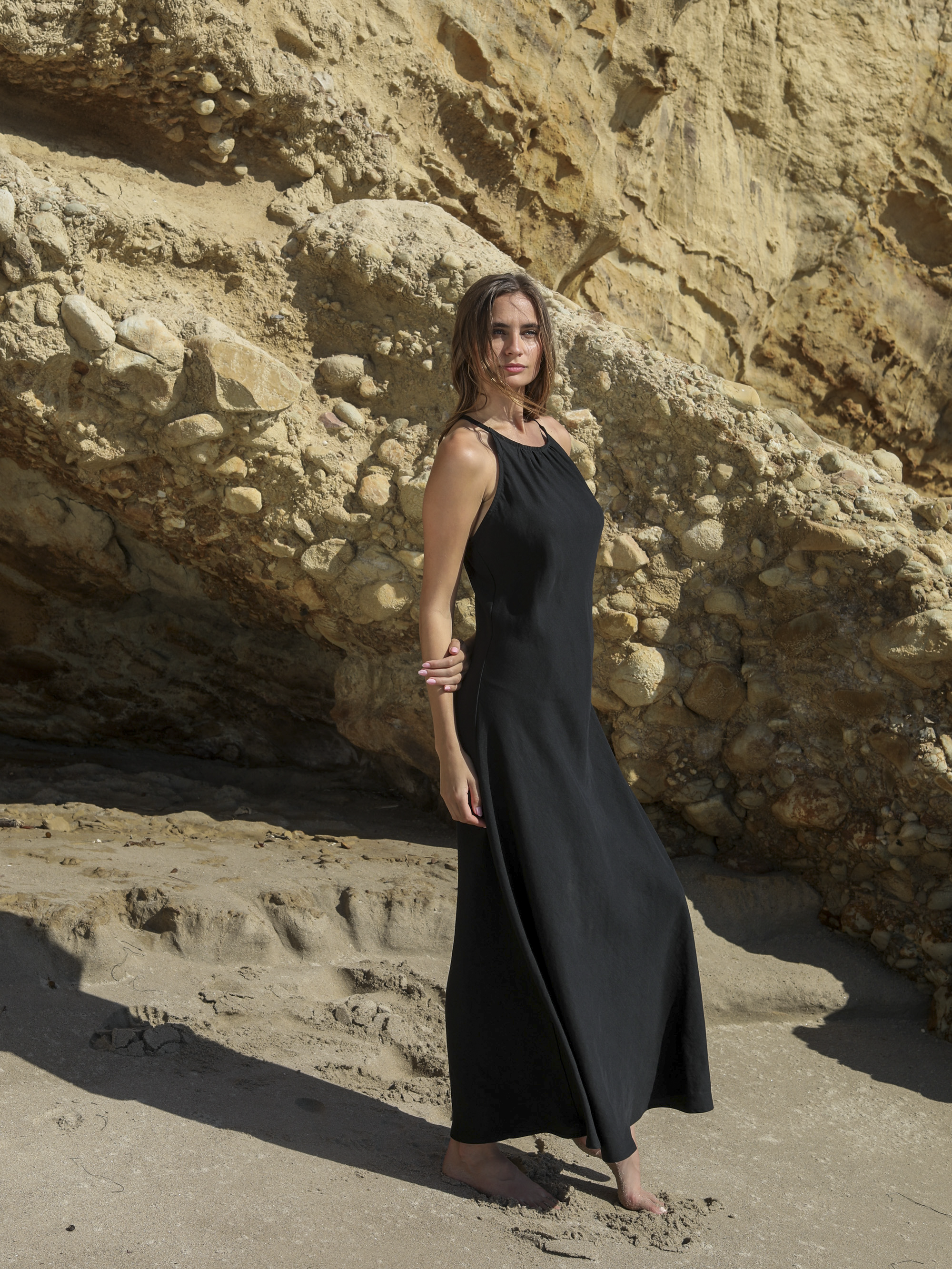 Nora Halter Maxi Dress - Black