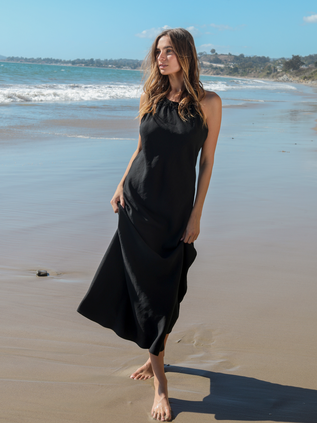 Nora Halter Maxi Dress - Black