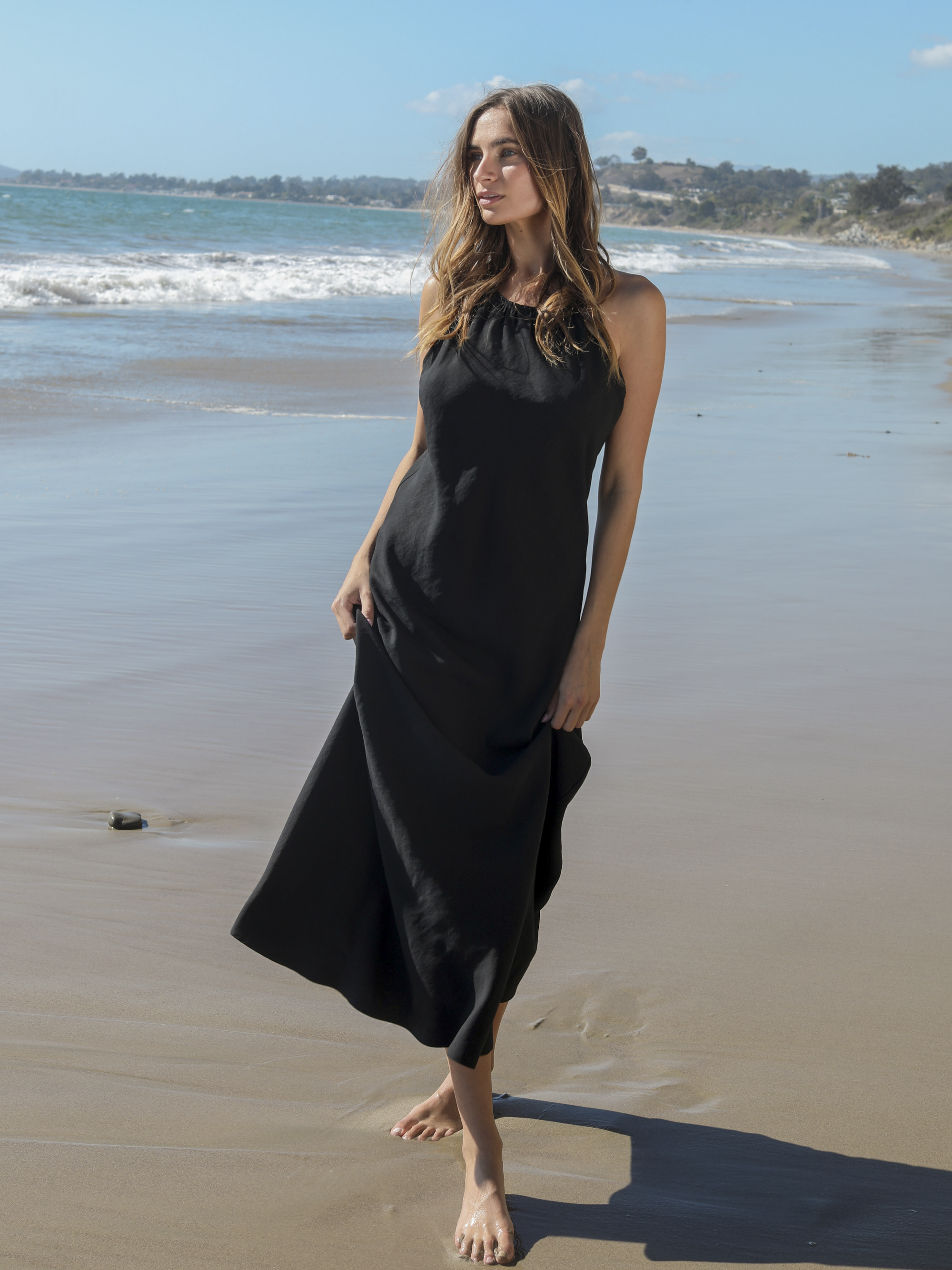 Nora Halter Maxi Dress - Black