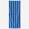 Nomadix Organic Cotton Beach Towel, Cabana Stripe Coastal Blue