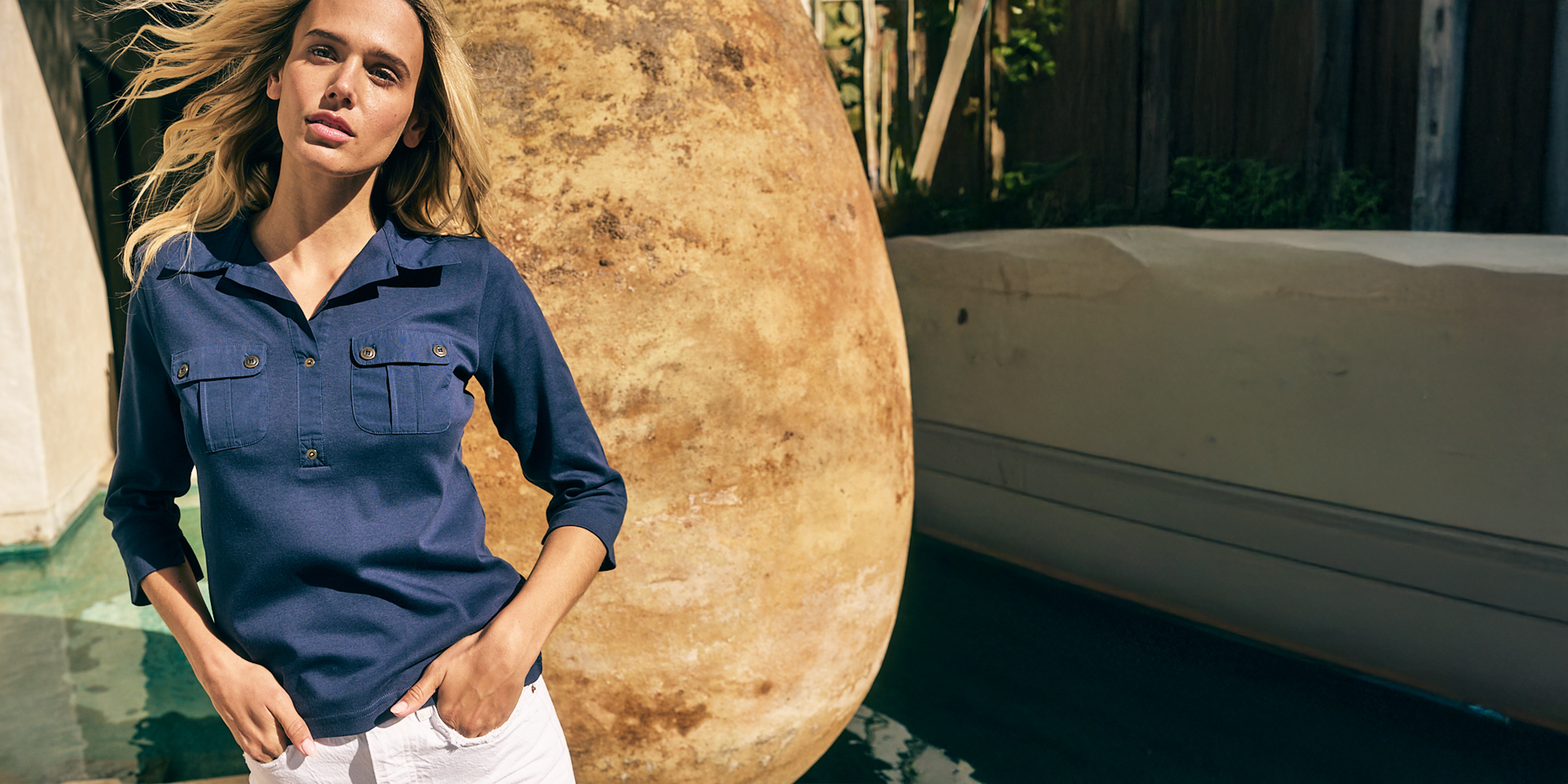 Saint James OLERON - Polo Shirt with ¾ Sleeve | 100% Cotton | Comfort Fit (NAVY)