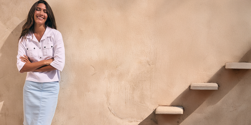 Saint James OLERON - Polo Shirt with ¾ Sleeve | 100% Cotton | Comfort Fit (WHITE)