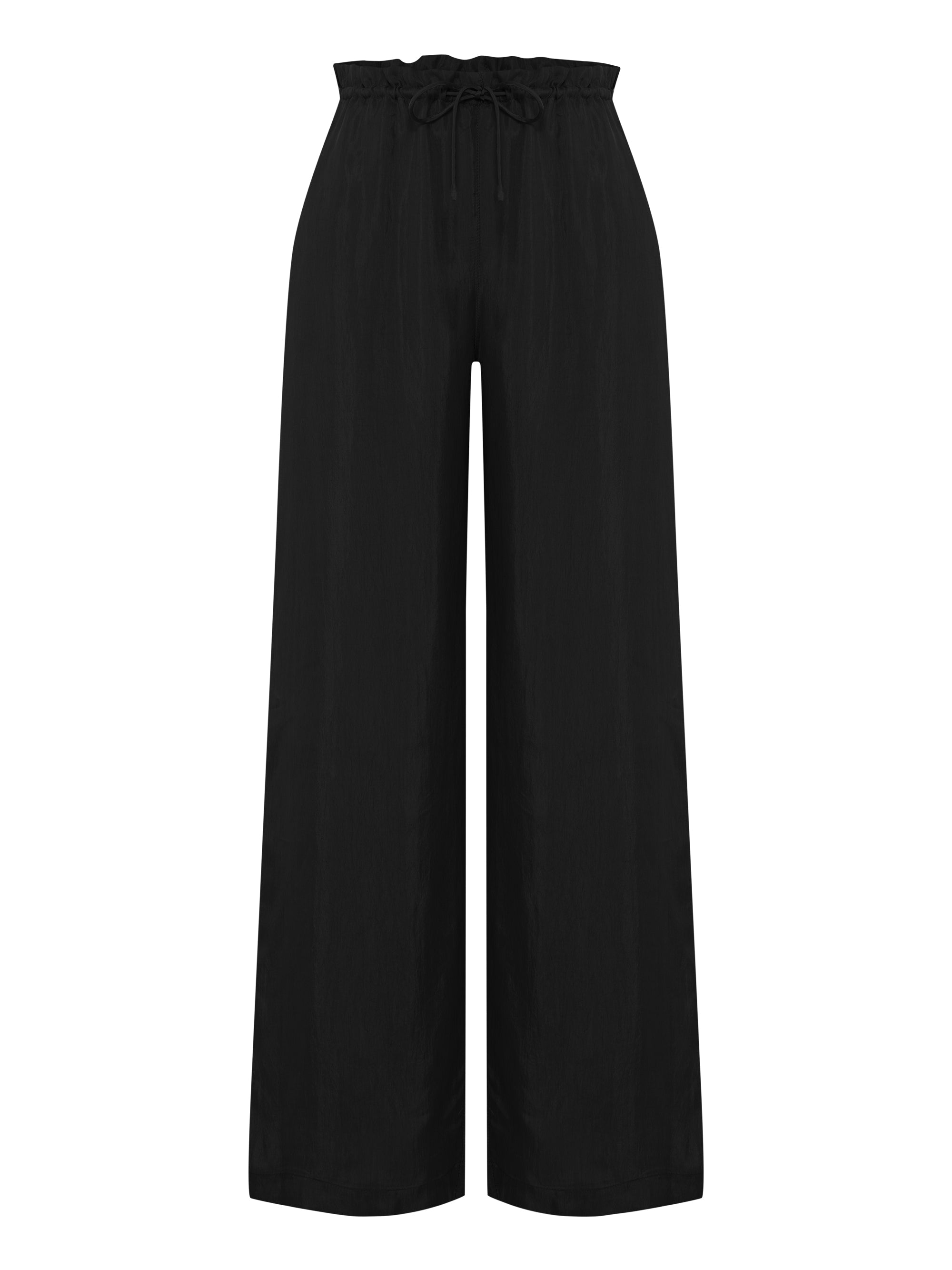 The Handloom Lucid Flow Tie Pants Black